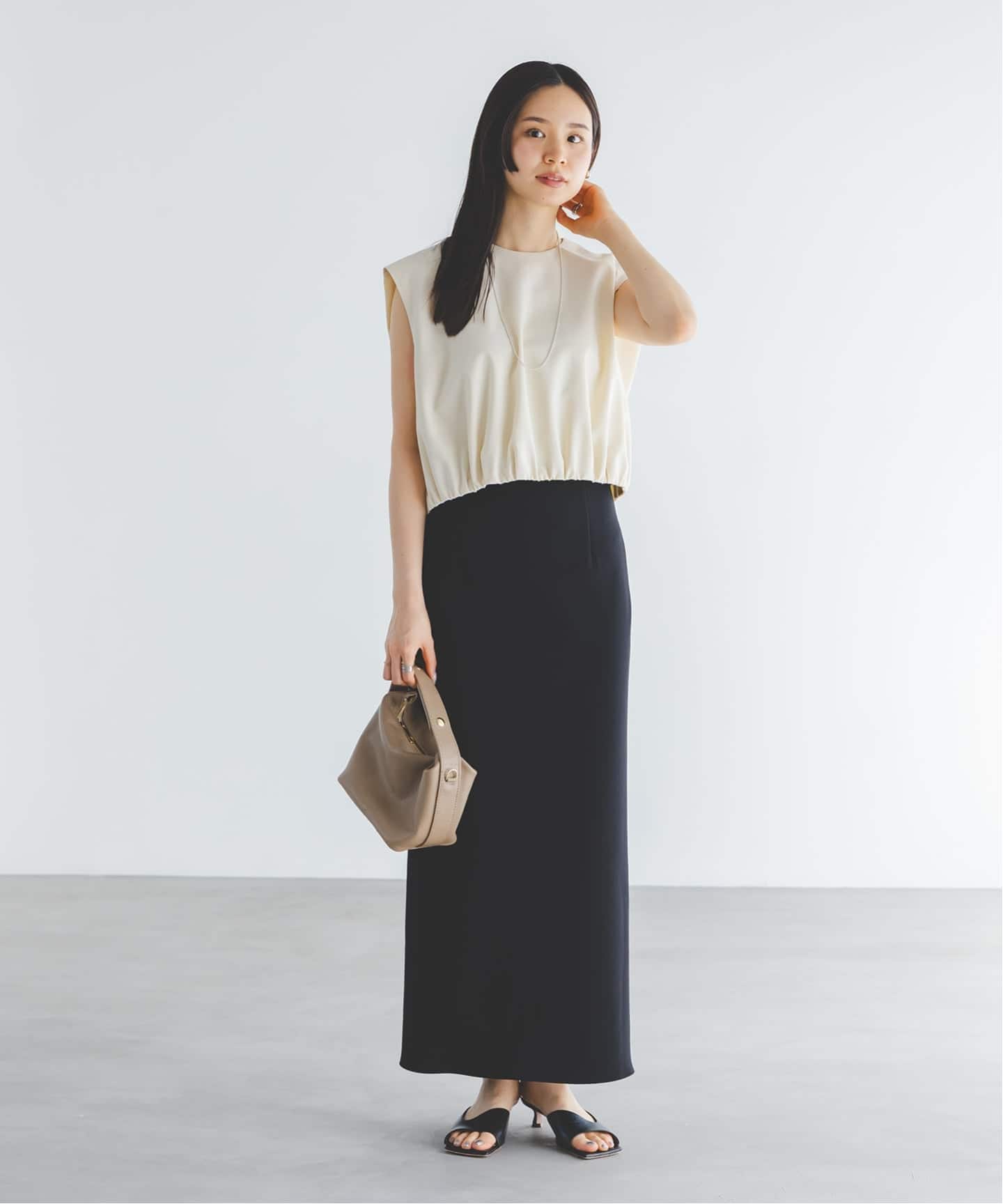 追加》【洗える】コンフォートジャージーライクタイトスカート 4