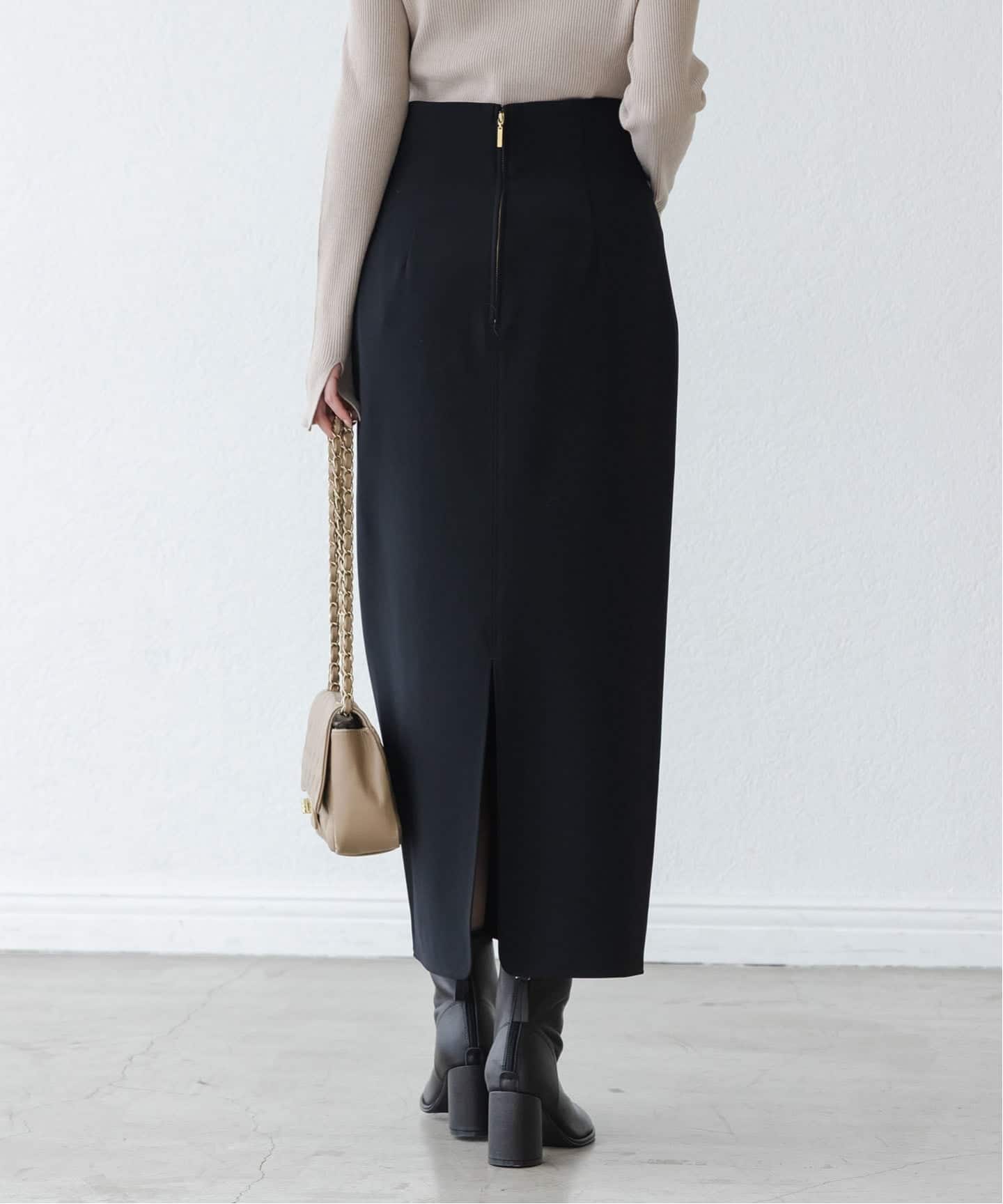 WEB限定追加》ジャージーライクカラータイトスカート（ロング・マキシ