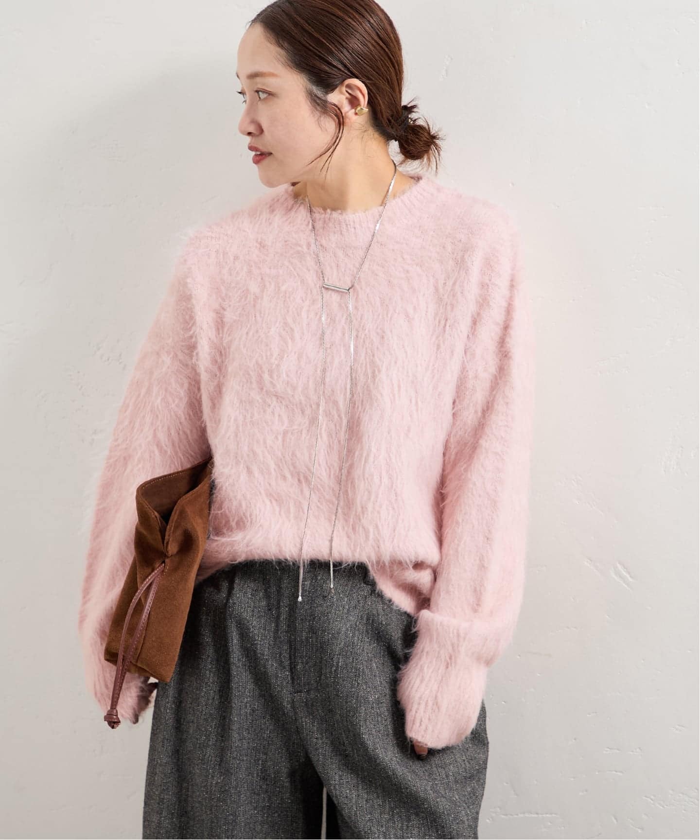 WEB限定追加》シャギークルーネックプルオーバー（ニット／セーター