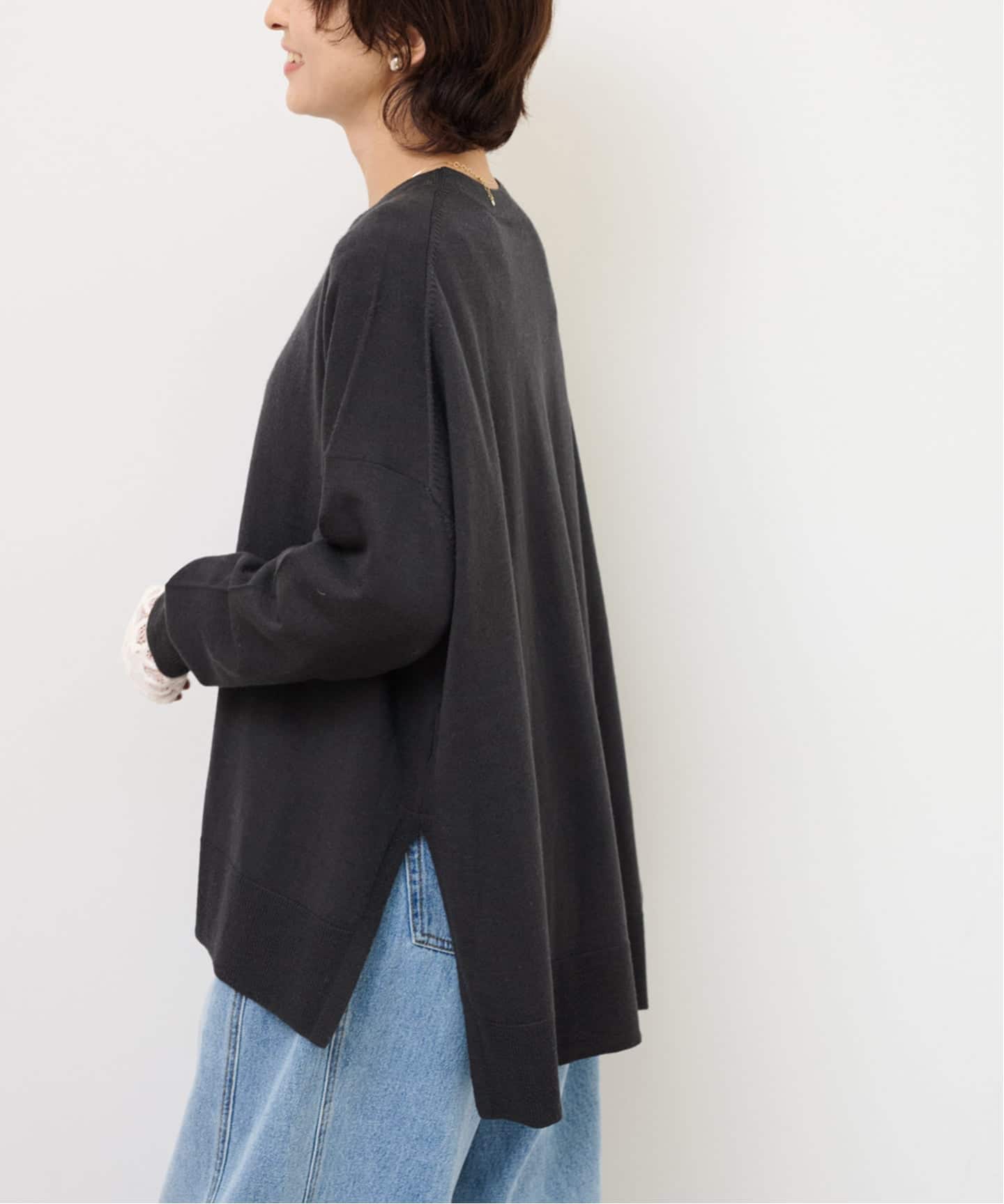 一部WEB限定追加2》BiellaYarnワイドクルーネックプルオーバー（ニット