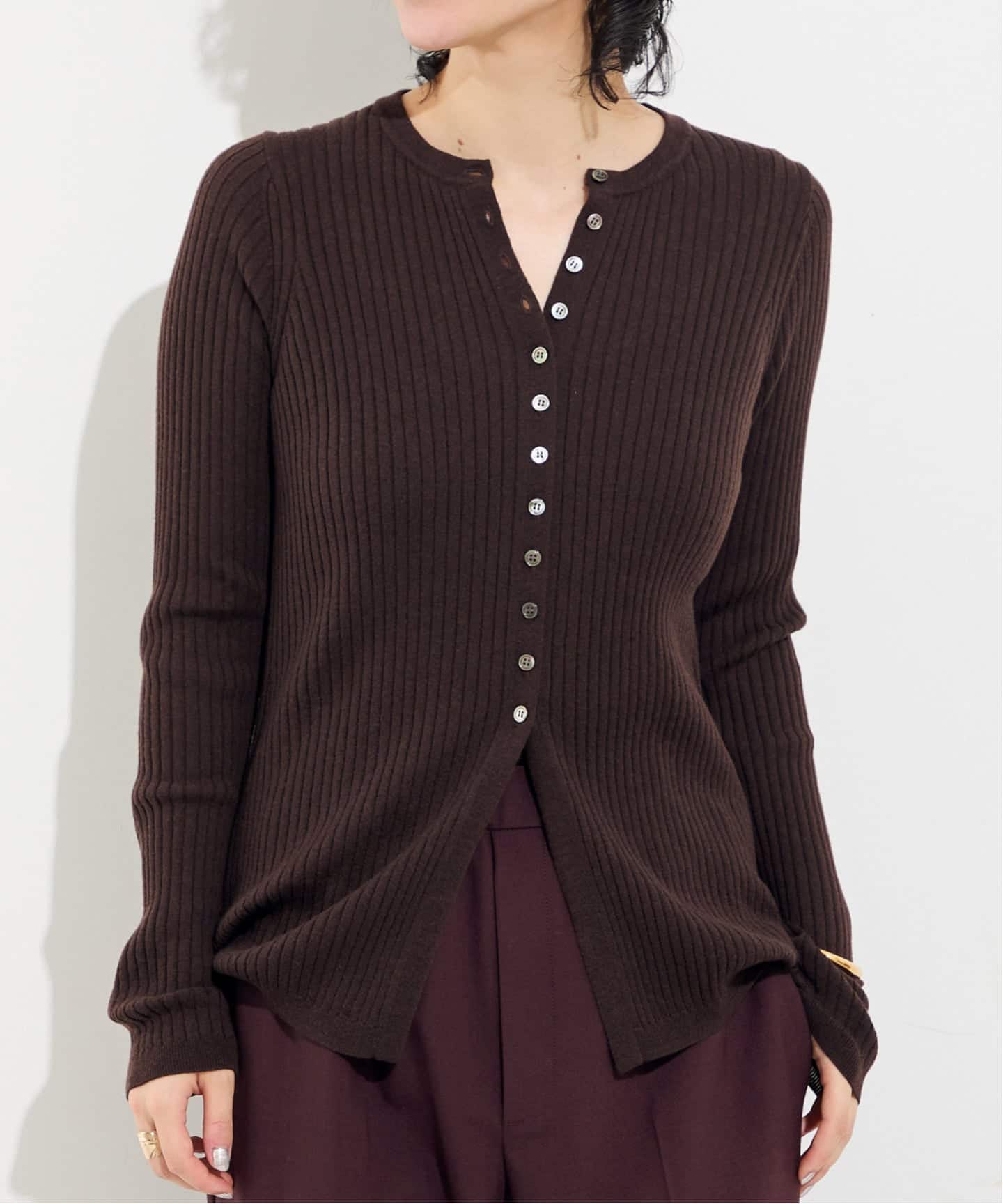 RIB KNIT with BUTTON（ニット／セーター）｜L'Appartement
