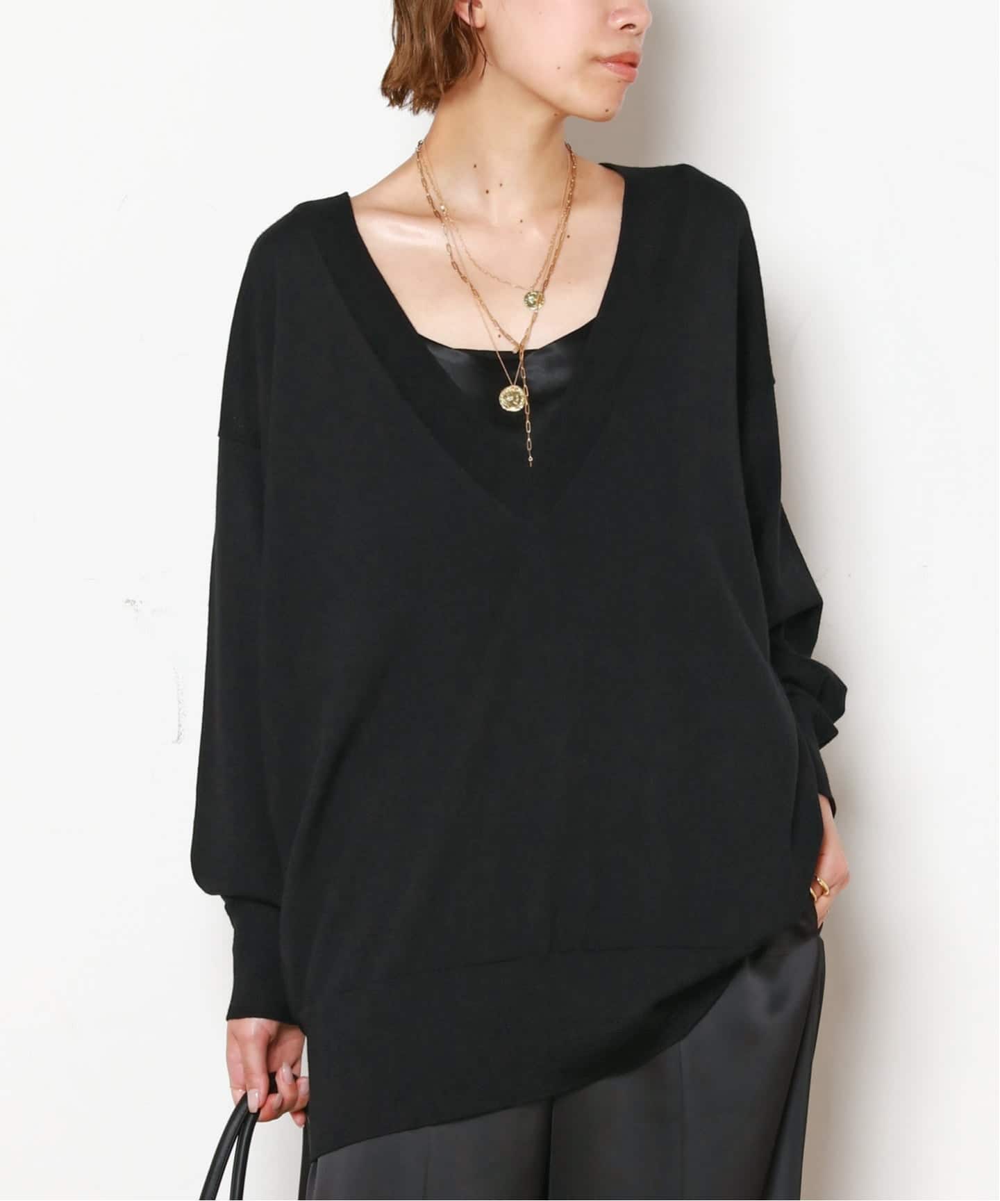 ディープVネックニット（ニット／セーター）｜AP STUDIO（エーピー