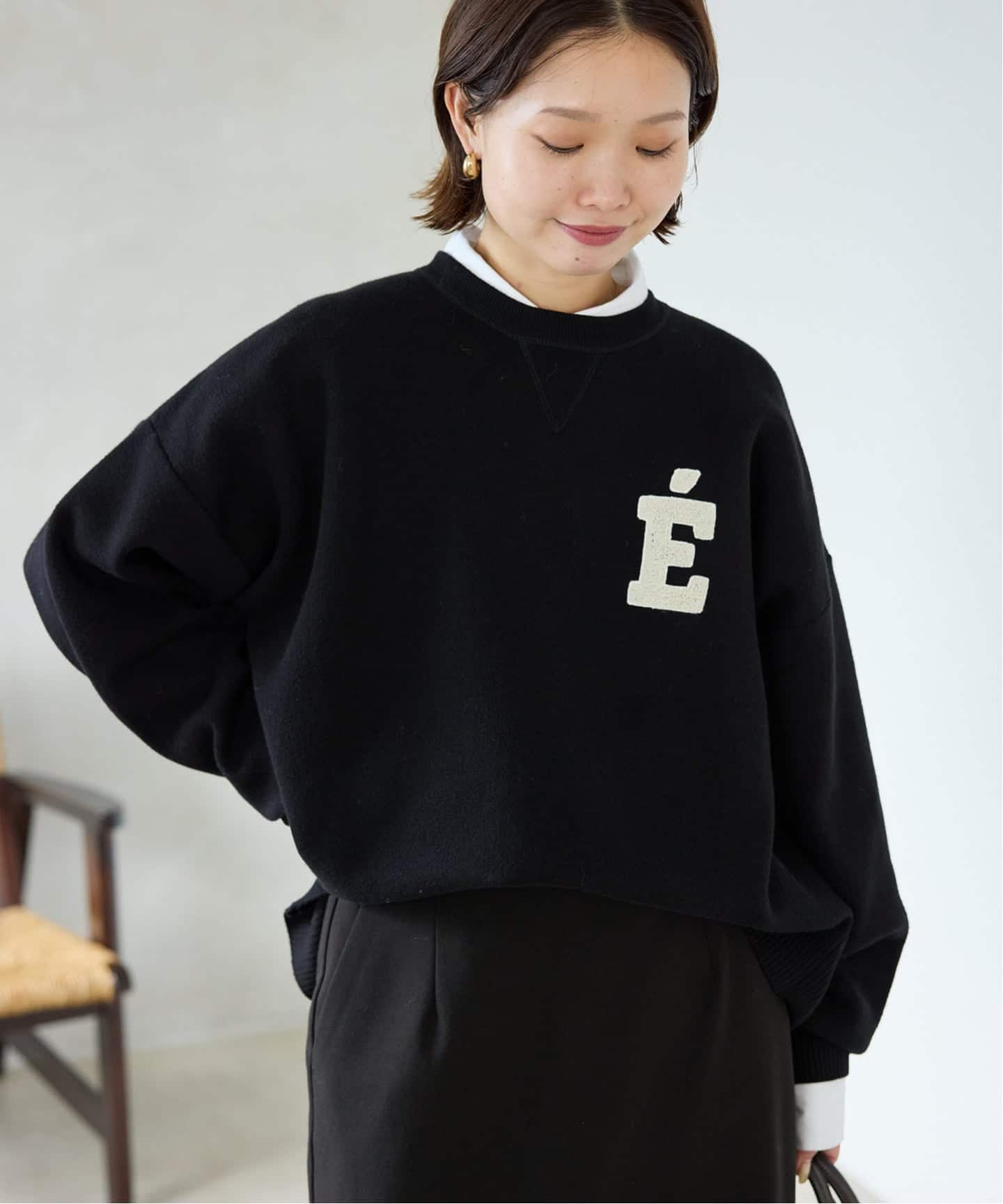 WEB限定カラー有り/追加3》サガラ刺繍スウェットライクニット（ニット