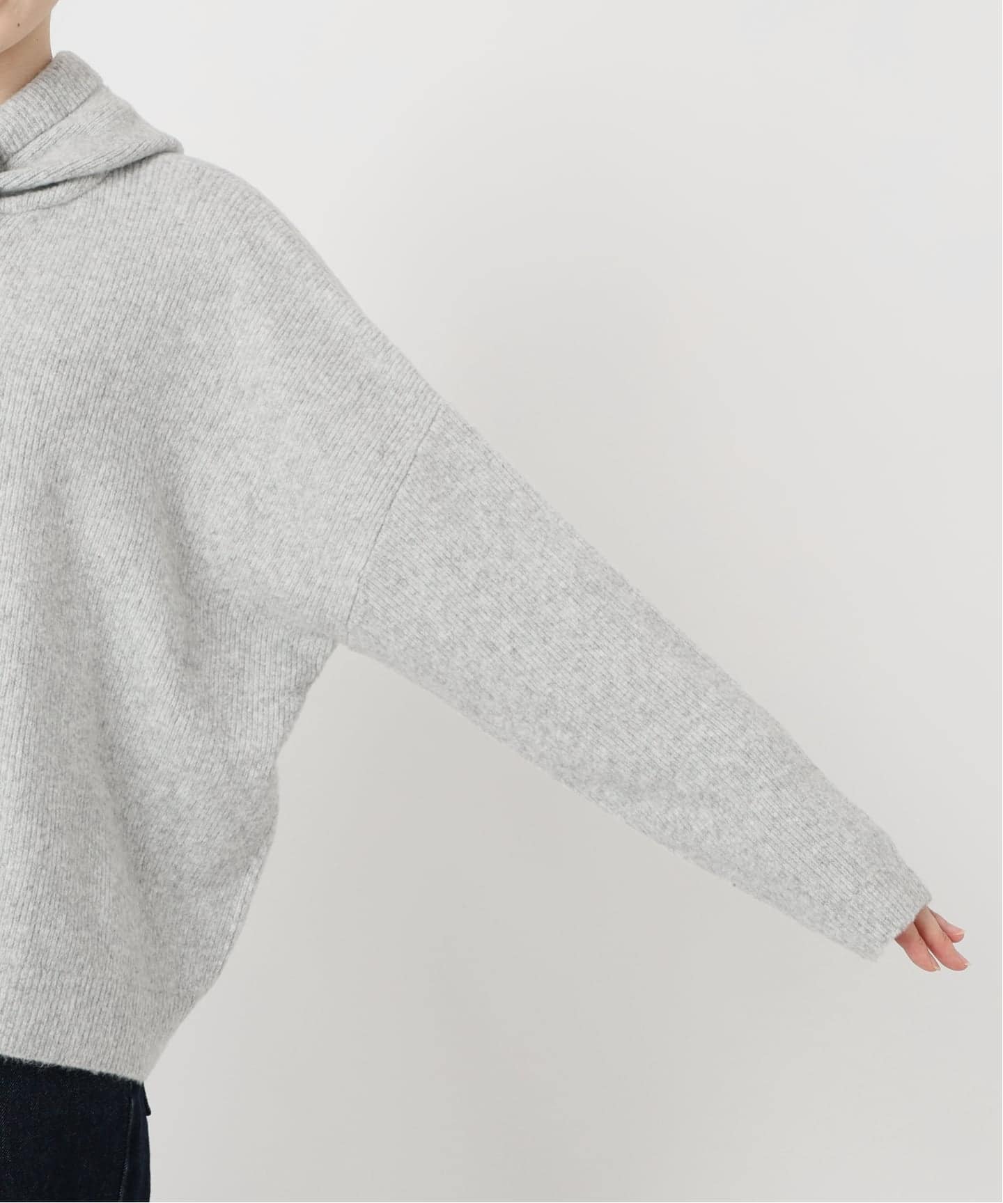 セットアップ対応可》エアリーワイドシルエットフーディー（ニット