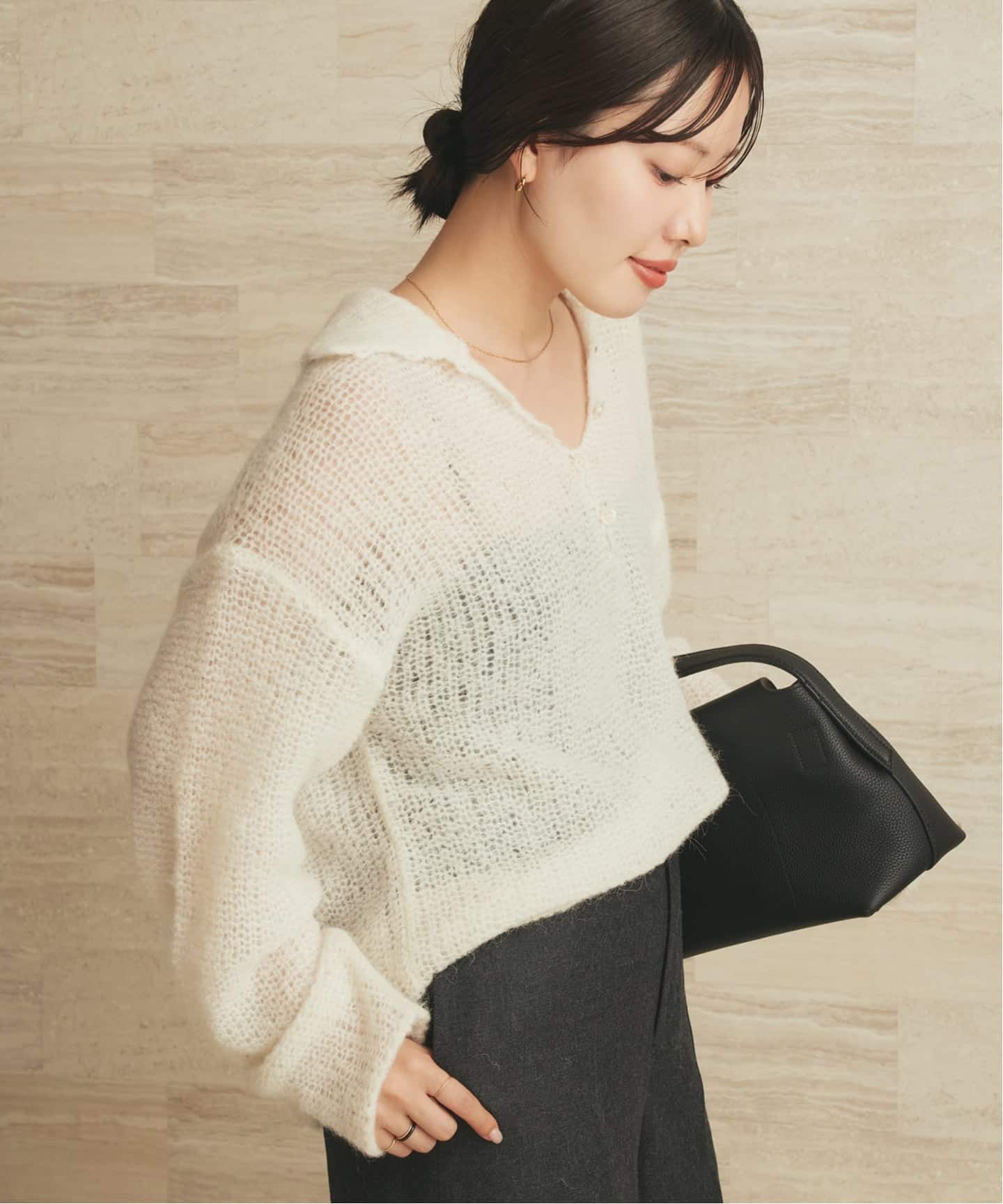 追加》ALPACA MIX BUTTON ニット 4（ニット／セーター）｜Plage