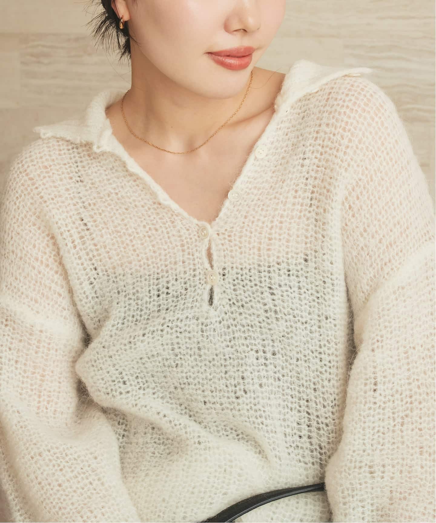 追加》ALPACA MIX BUTTON ニット 4（ニット／セーター）｜Plage