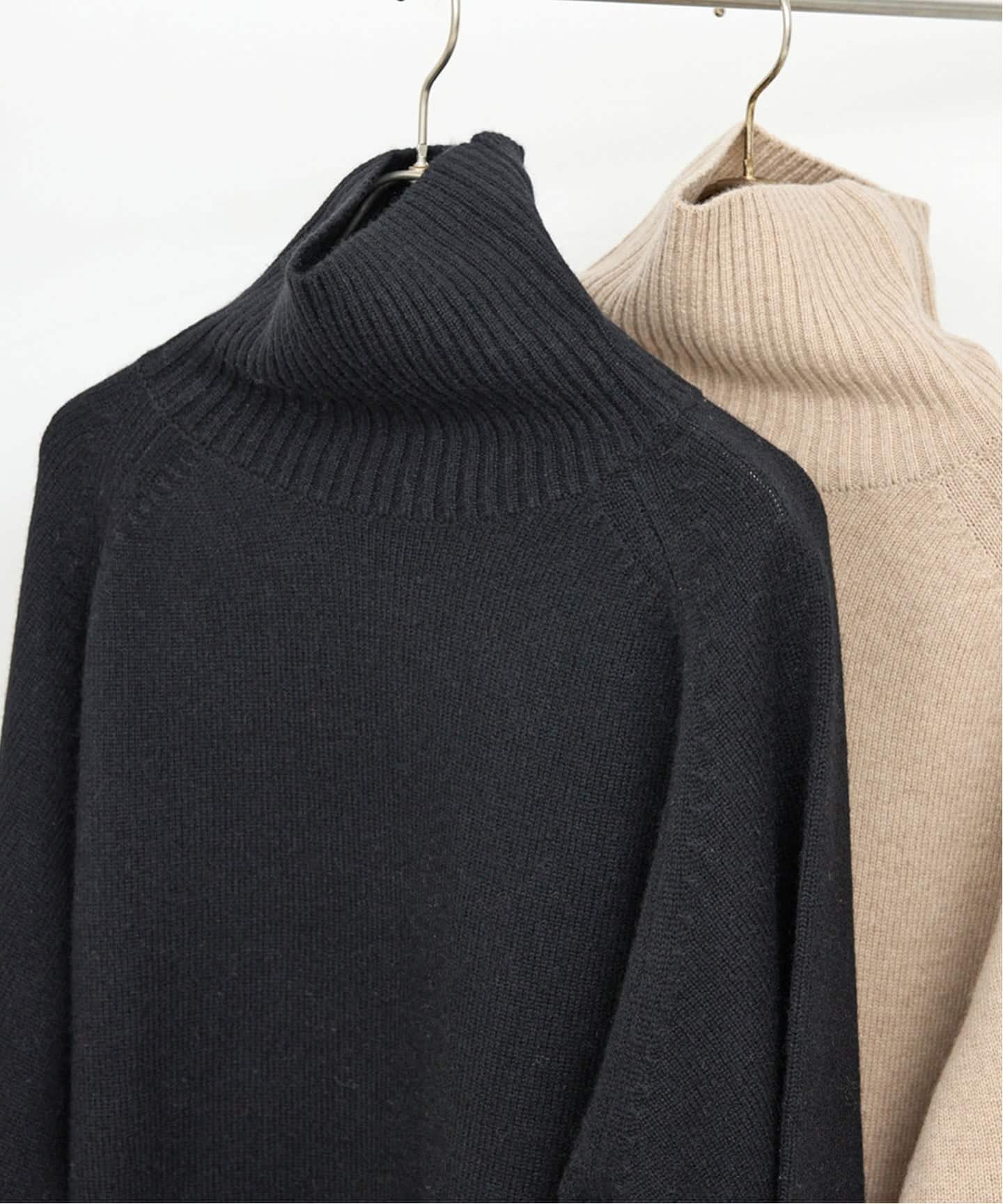 WEB限定カラー有り》ウールカシミヤ ラグランタートルニット（ニット