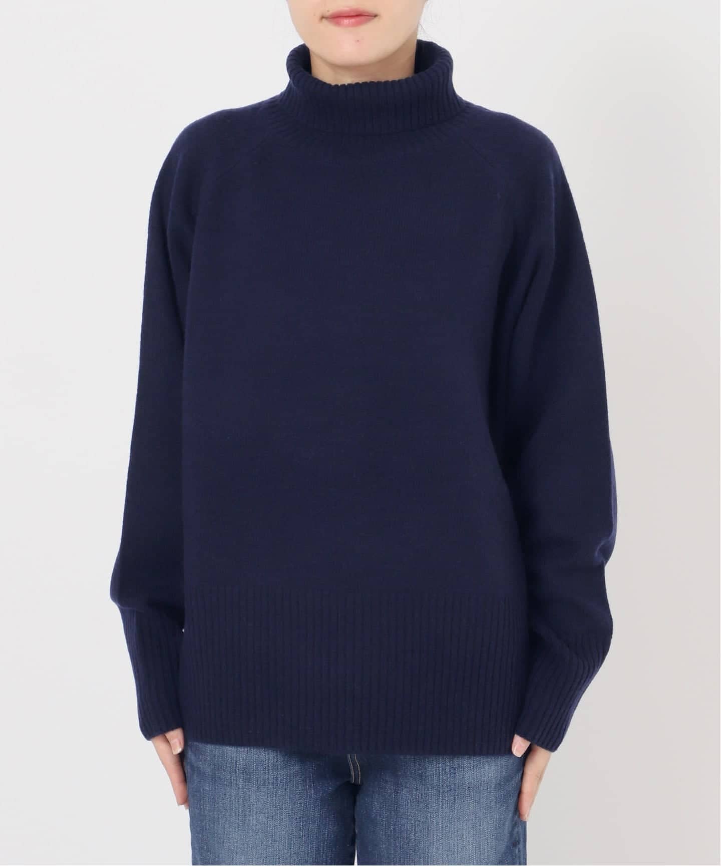 WEB限定カラー有り》ウールカシミヤ ラグランタートルニット（ニット