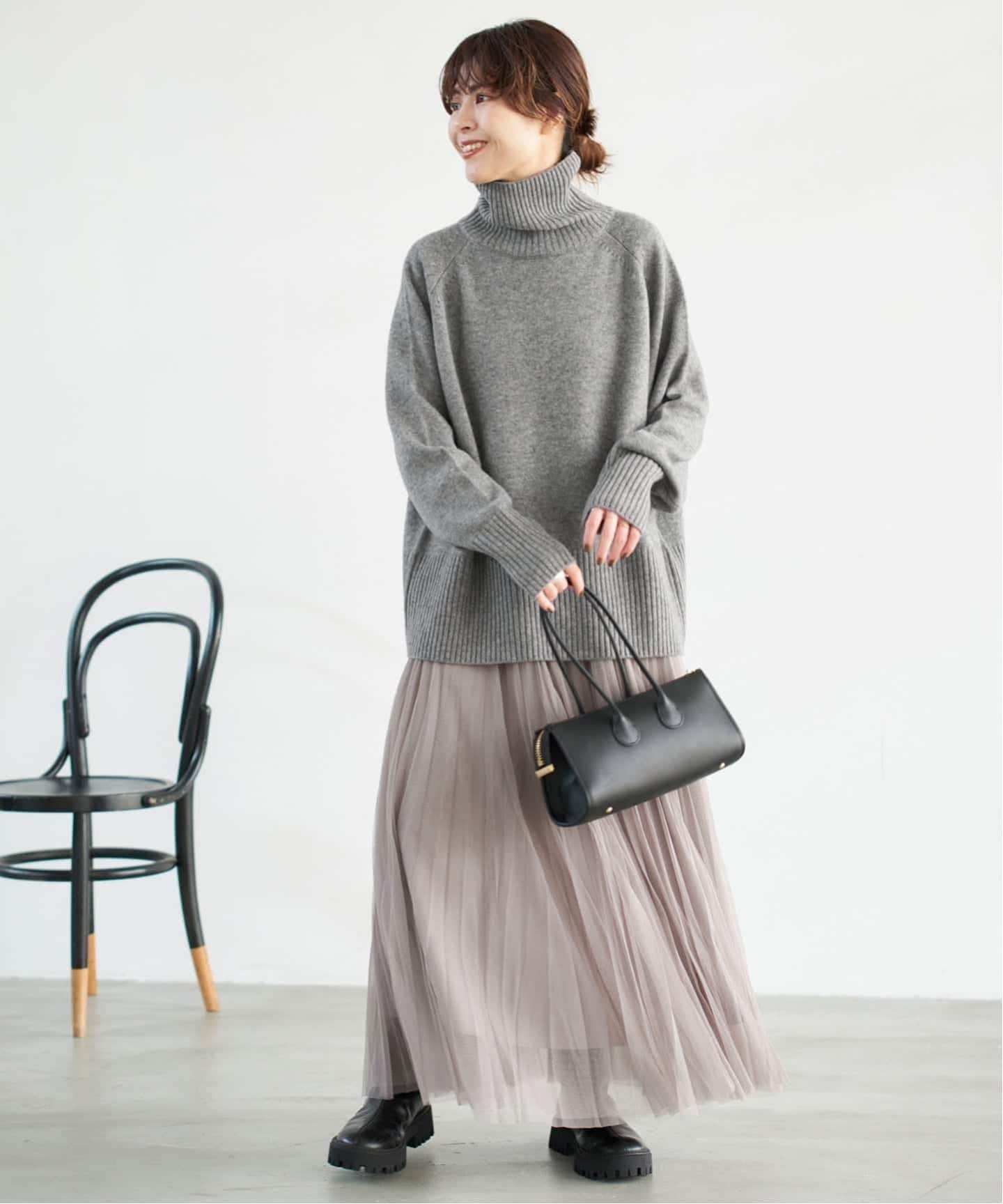 ウールカシミヤ ラグランタートルニット（ニット／セーター）｜Spick