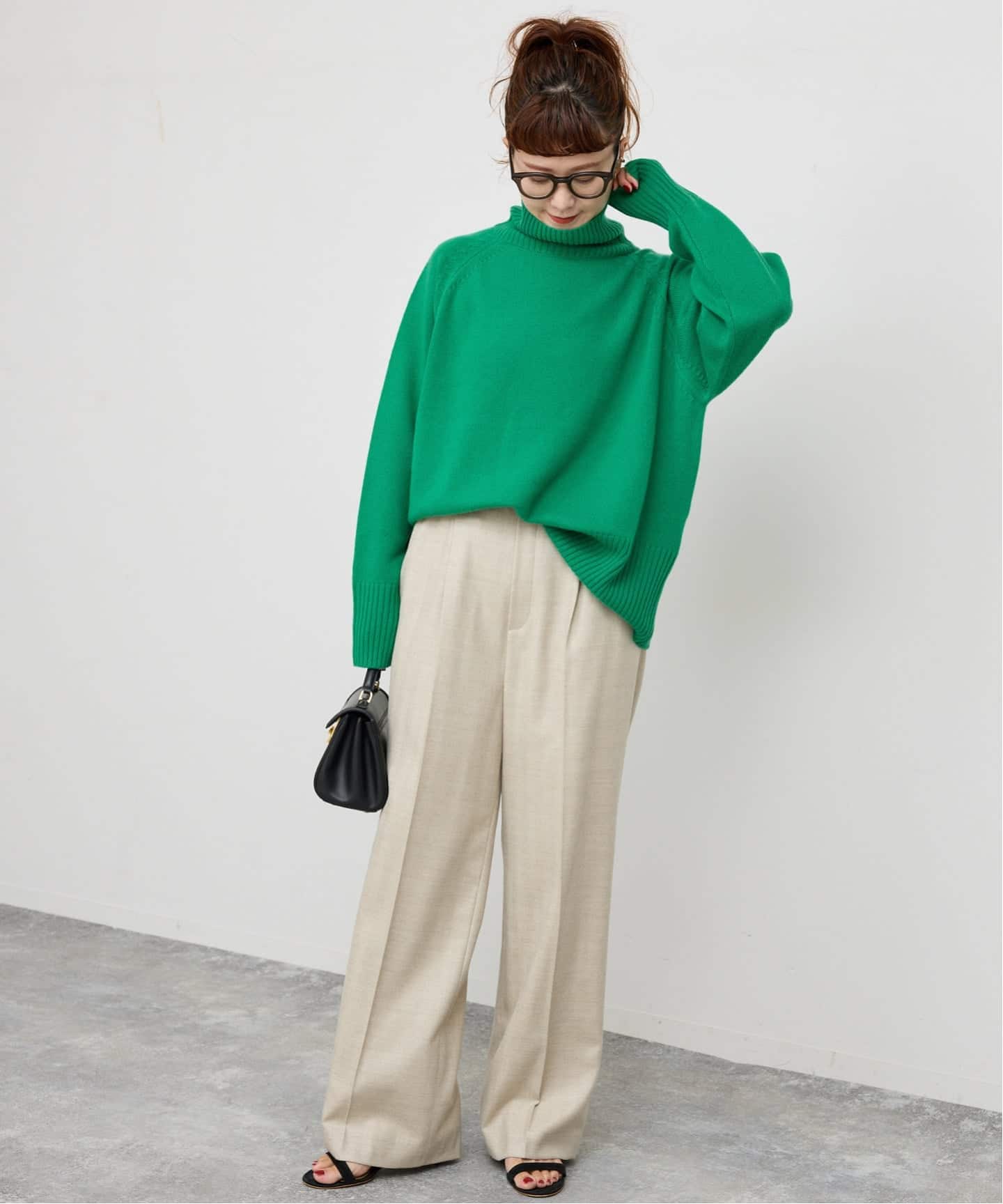 ウールカシミヤ ラグランタートルニット（ニット／セーター）｜Spick