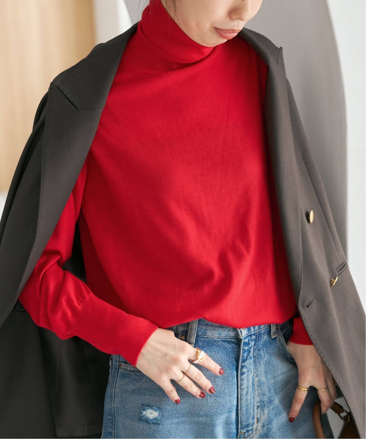 手洗い可 / 追加》18Gタートルネックプルオーバー（ニット／セーター