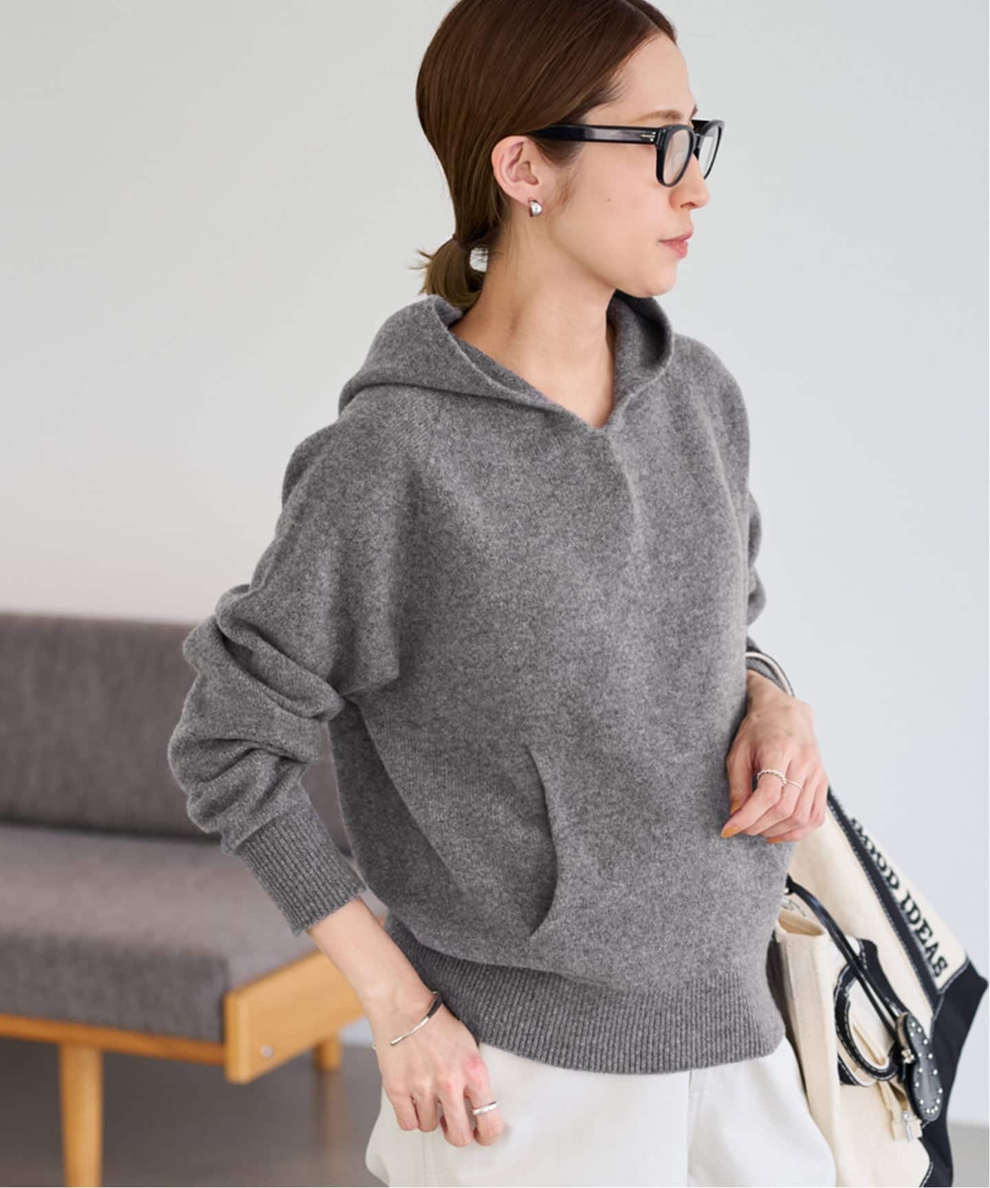 ≪追加≫圧縮ウールフードプルオーバー（ニット／セーター