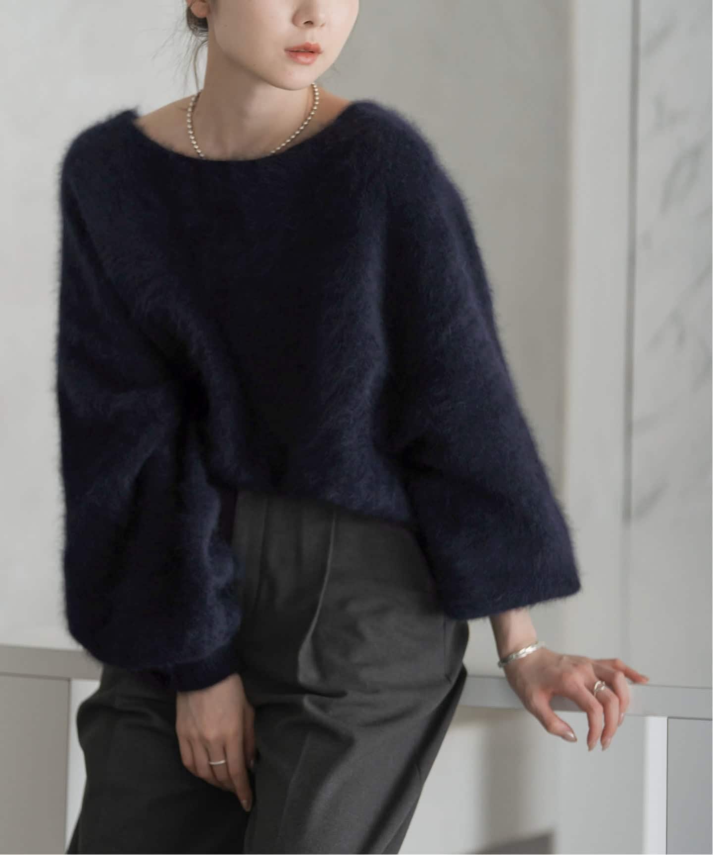 追加》ファーニット2WAYパフスリーブニット（ニット／セーター