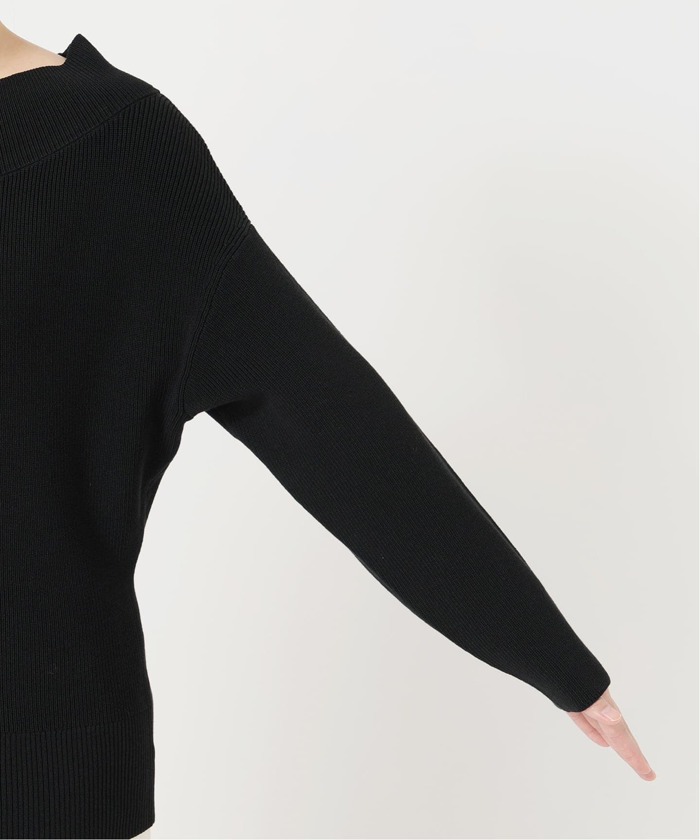 WEB限定追加》フロントジップボートネックニット（ニット／セーター