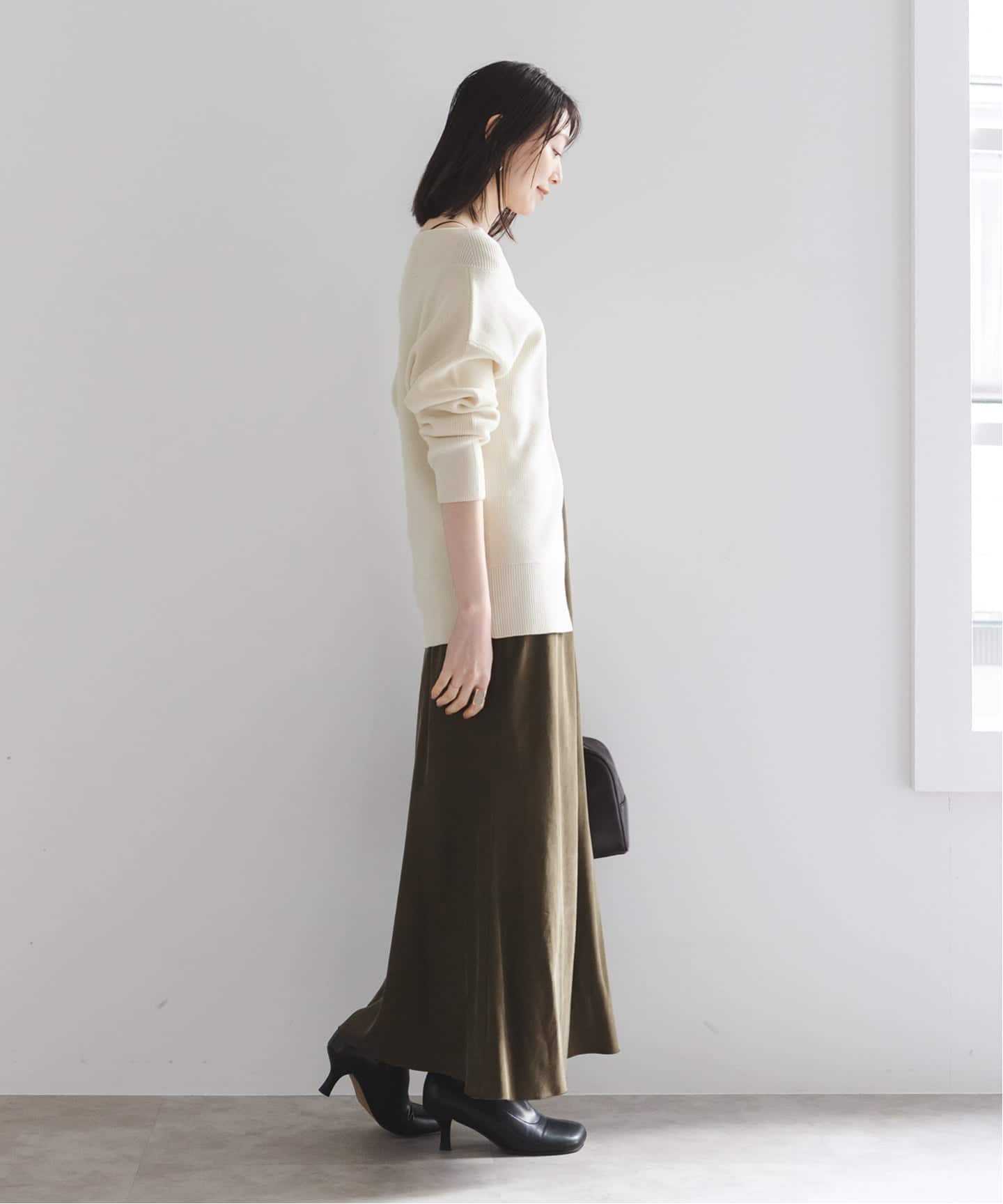 WEB限定追加》フロントジップボートネックニット（ニット／セーター