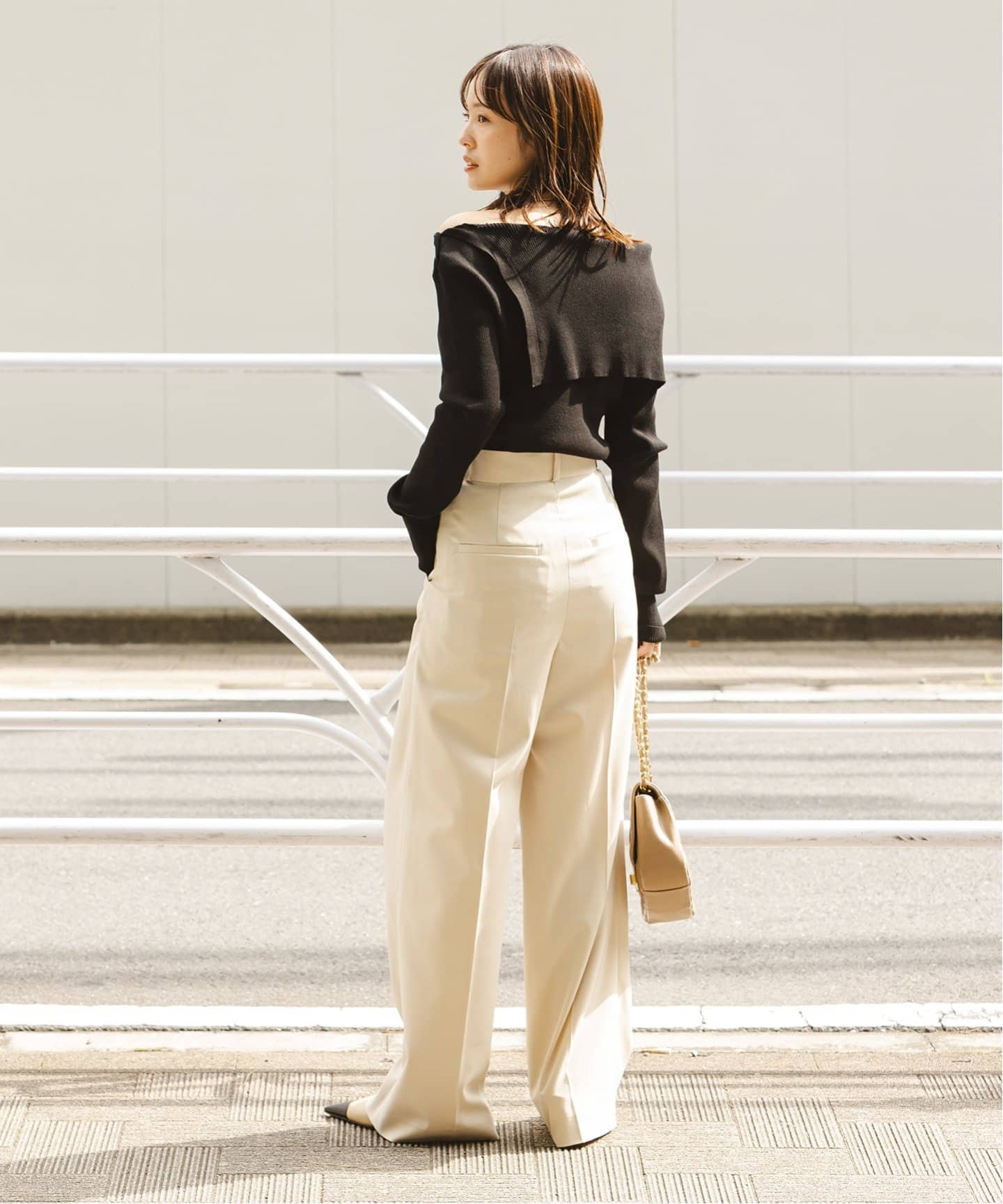 ショルダーボタンタイトリブニット（ニット／セーター）｜NOBLE