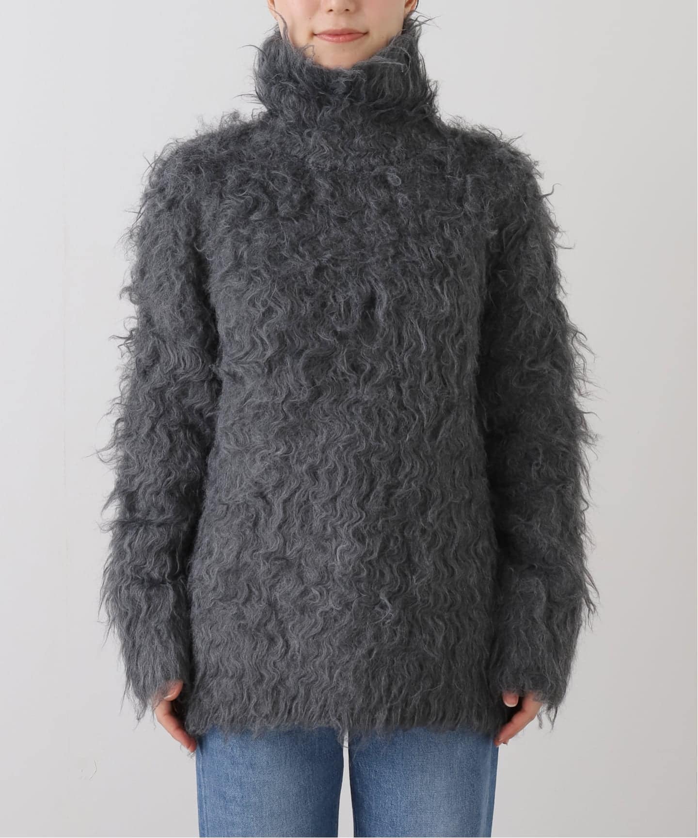 determ/デターム Open Back Shaggy Turtleneck Knit（ニット／セーター