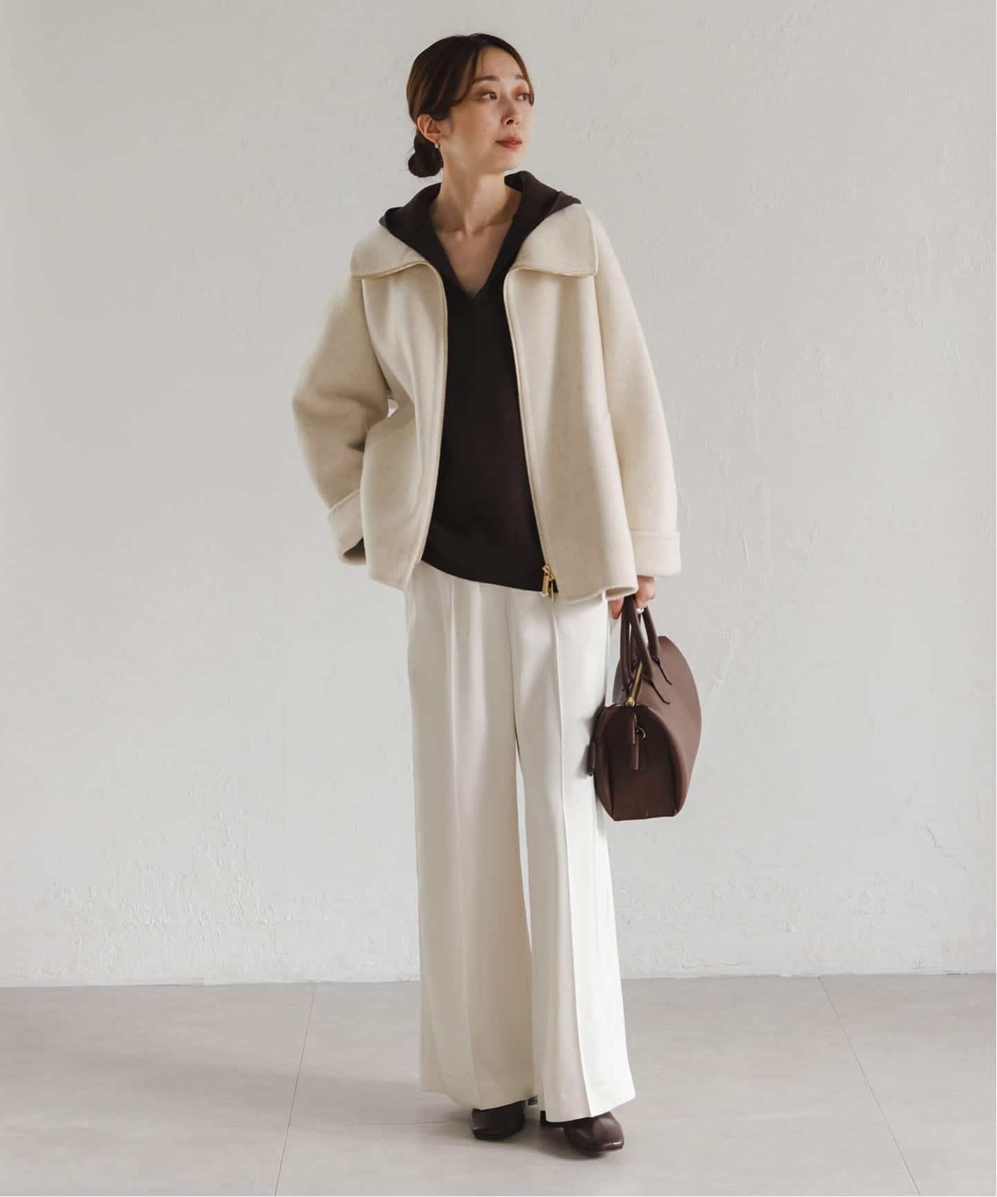 追加》キャメルミックスリバージップコート（その他ブルゾン／アウター