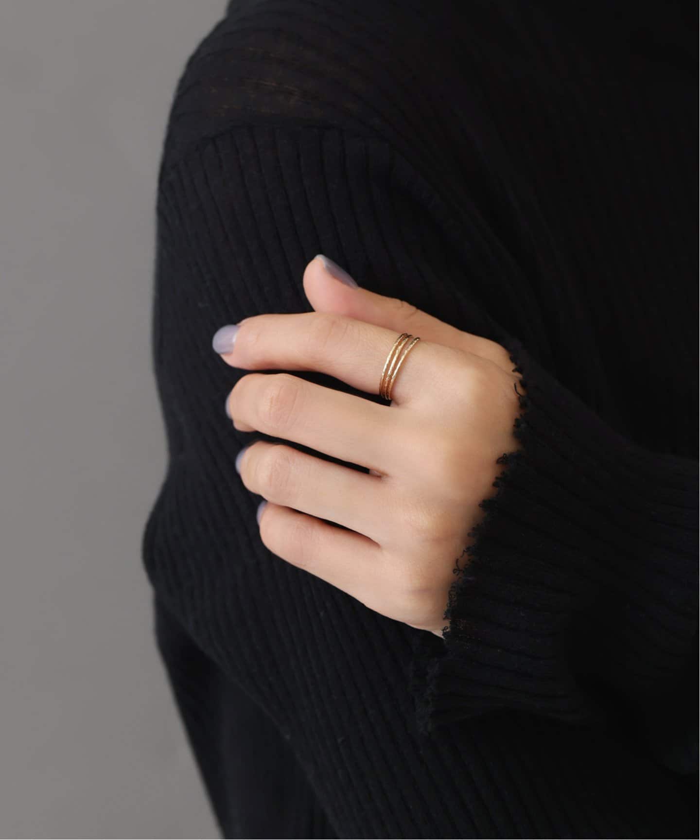 テクスチャー3本リング K10（リング）｜Lilas（リラ）の通販