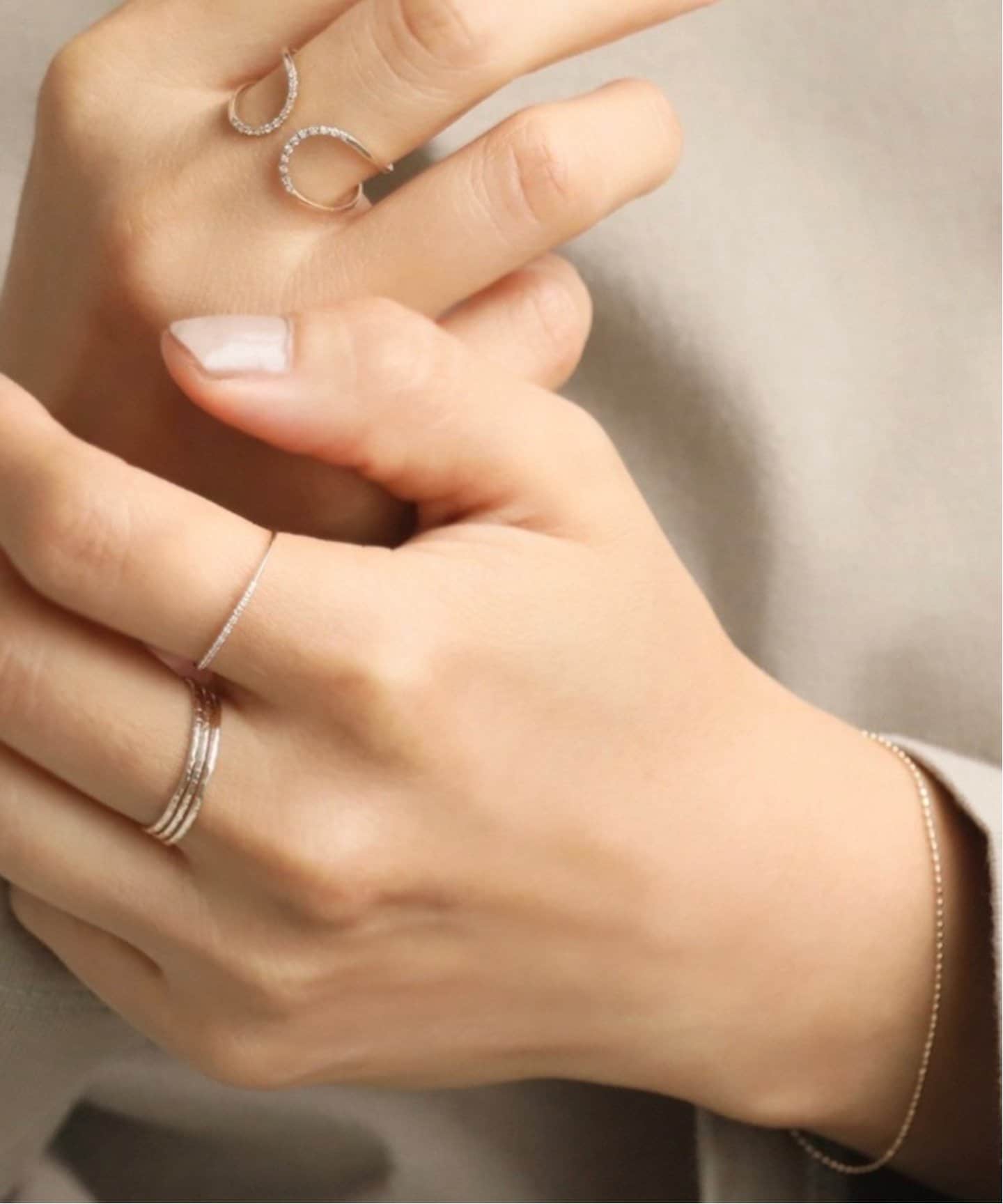 テクスチャー3本リング K10（リング）｜Lilas（リラ）の通販