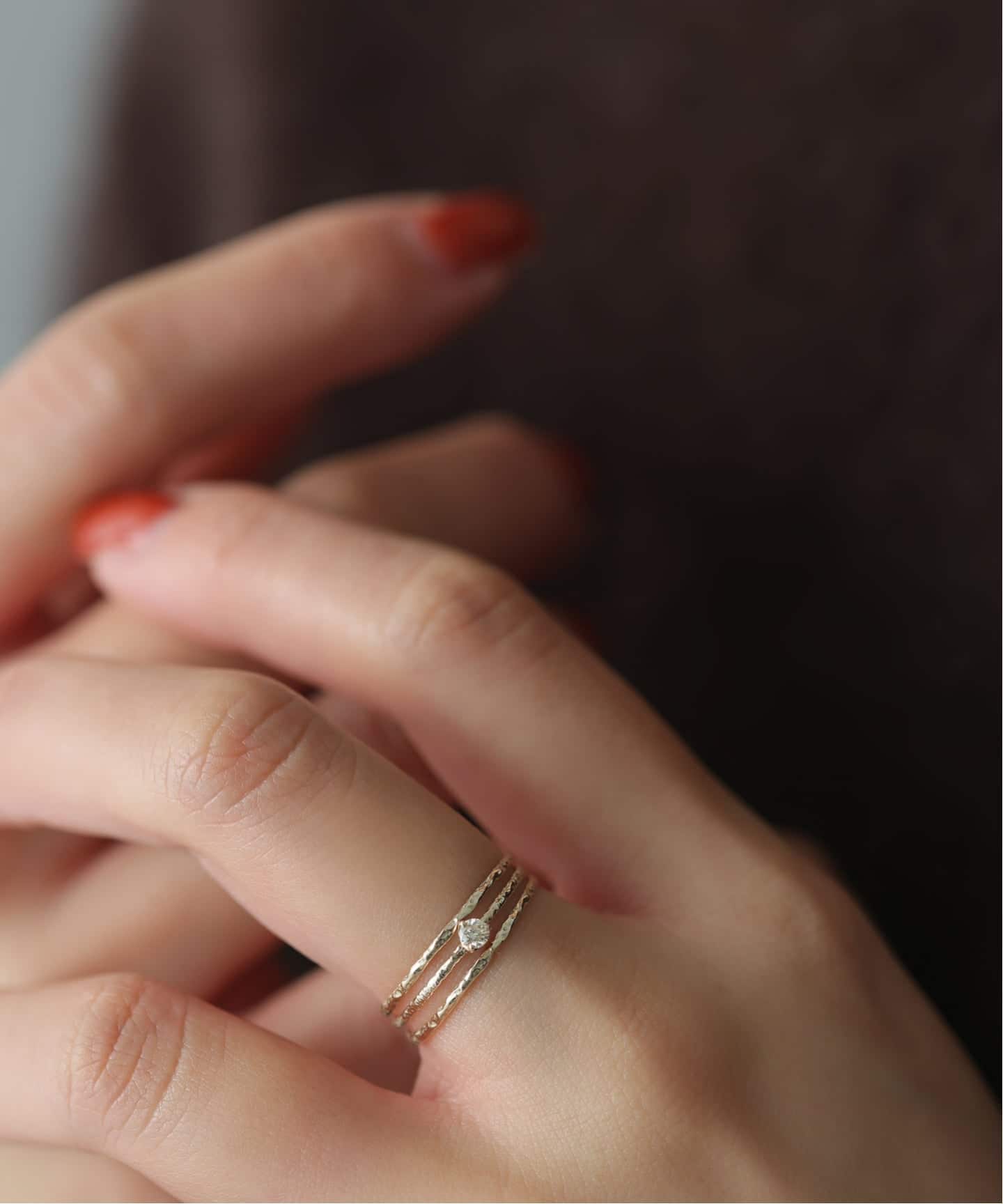 10thテクスチャー3本ダイヤリング K10（リング）｜Lilas（リラ）の通販