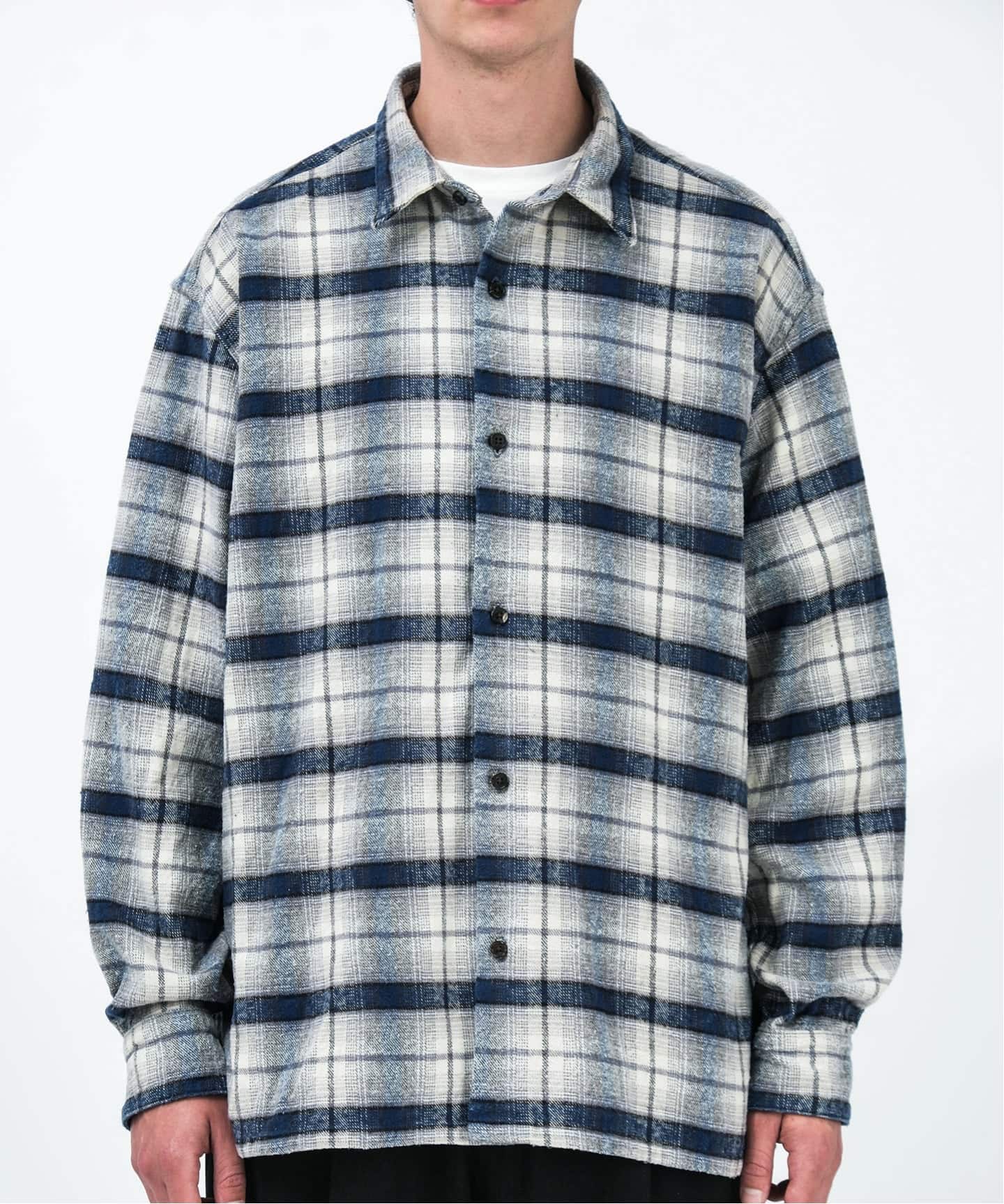 A.PRESSE/アプレッセ】 Vintage Cotton Silk Nep Twill C（シャツ