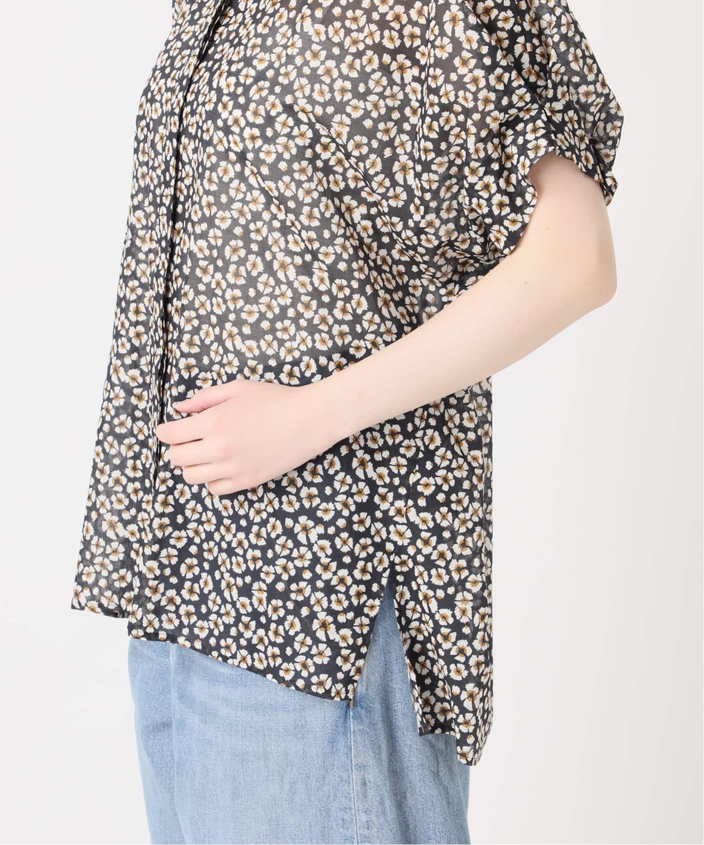 予約》DEVEAUXフラワー&チェック/無地タックスリーブシャツ（シャツ