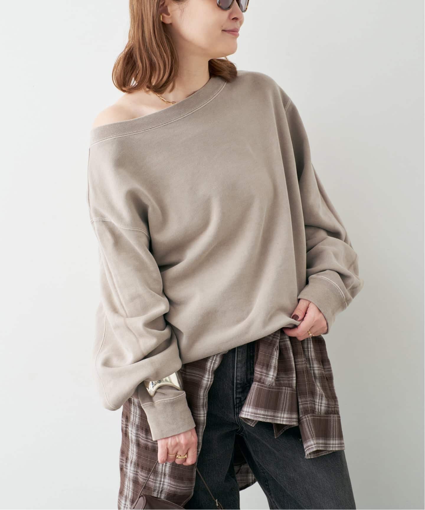 予約》*Vintage Off Shoulder プルオーバー（スウェット）｜Deuxieme