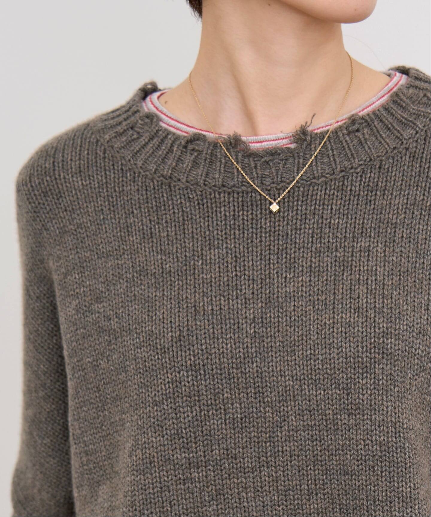 GOOD GRIEF!/グッド グリーフ】 DAMAGED KNIT TOP（ニット／セーター