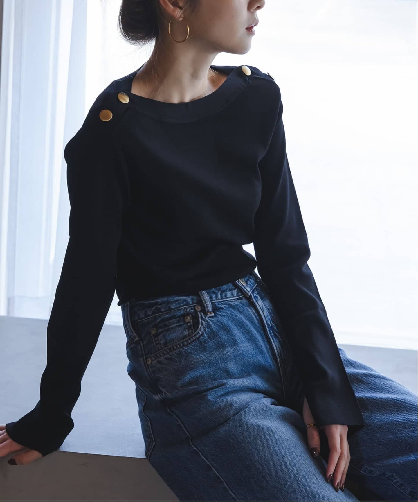 ショルダーボタンニットプルオーバー（ニット／セーター）｜NOBLE