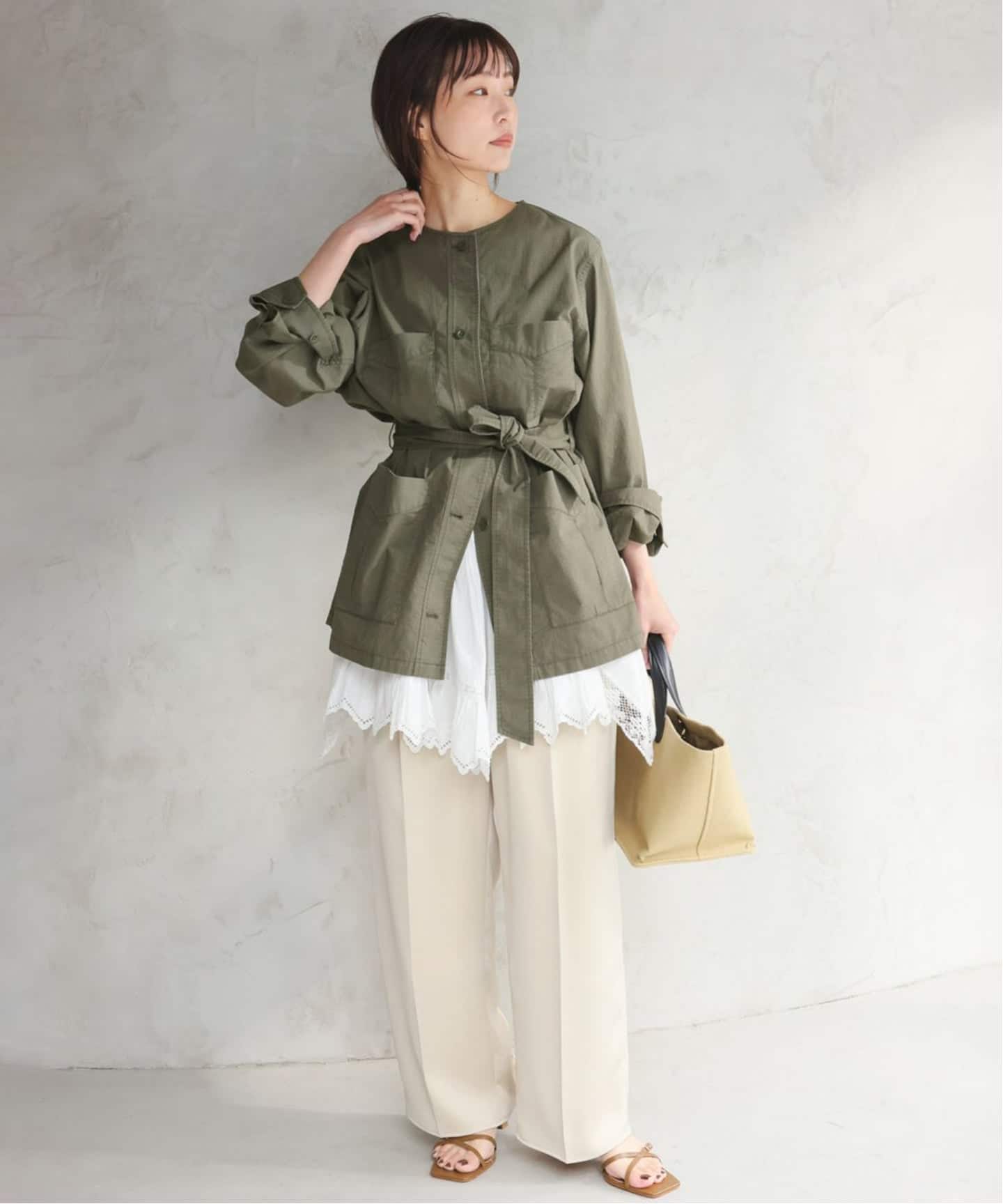 追加予約》ノーカラーサファリブルゾン（その他ブルゾン／アウター