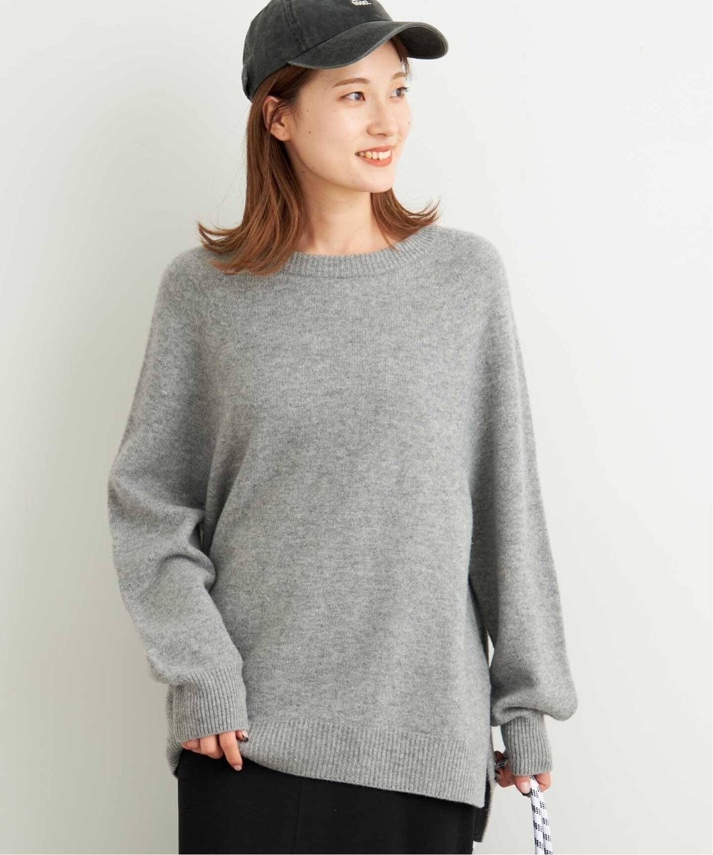 ラグランスリーブワイドプルオーバー4◇（ニット／セーター