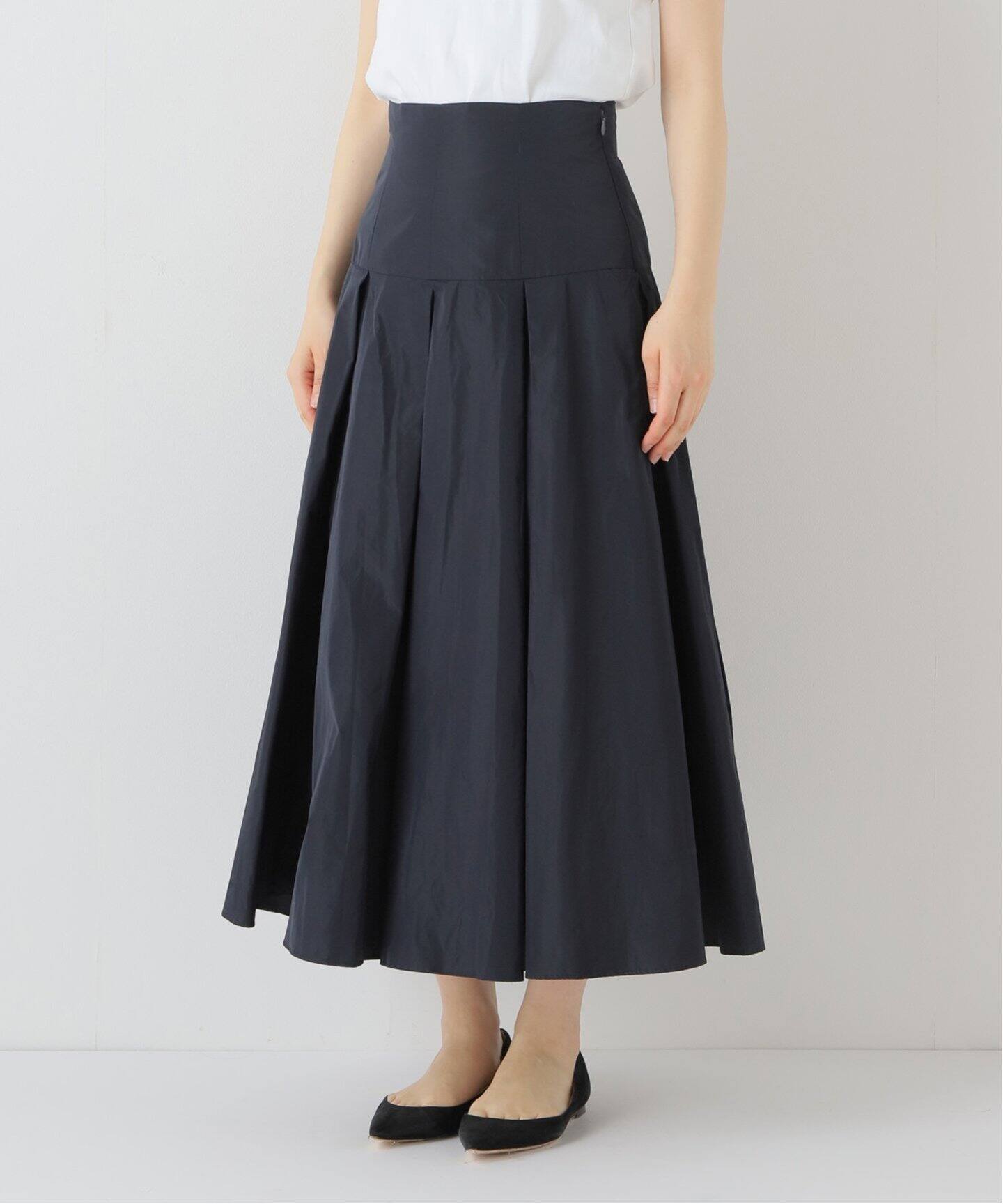 IENA LA BOUCLE ポリエステルタフタボリュームスカート（ロング