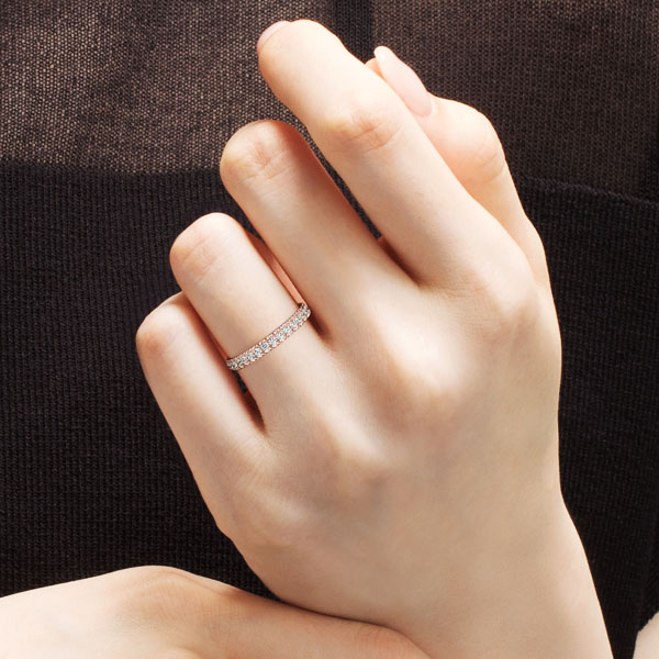 K18PG オーバル ダイヤモンド ハーフエタニティ リング 2.5mm 7.5-9.5