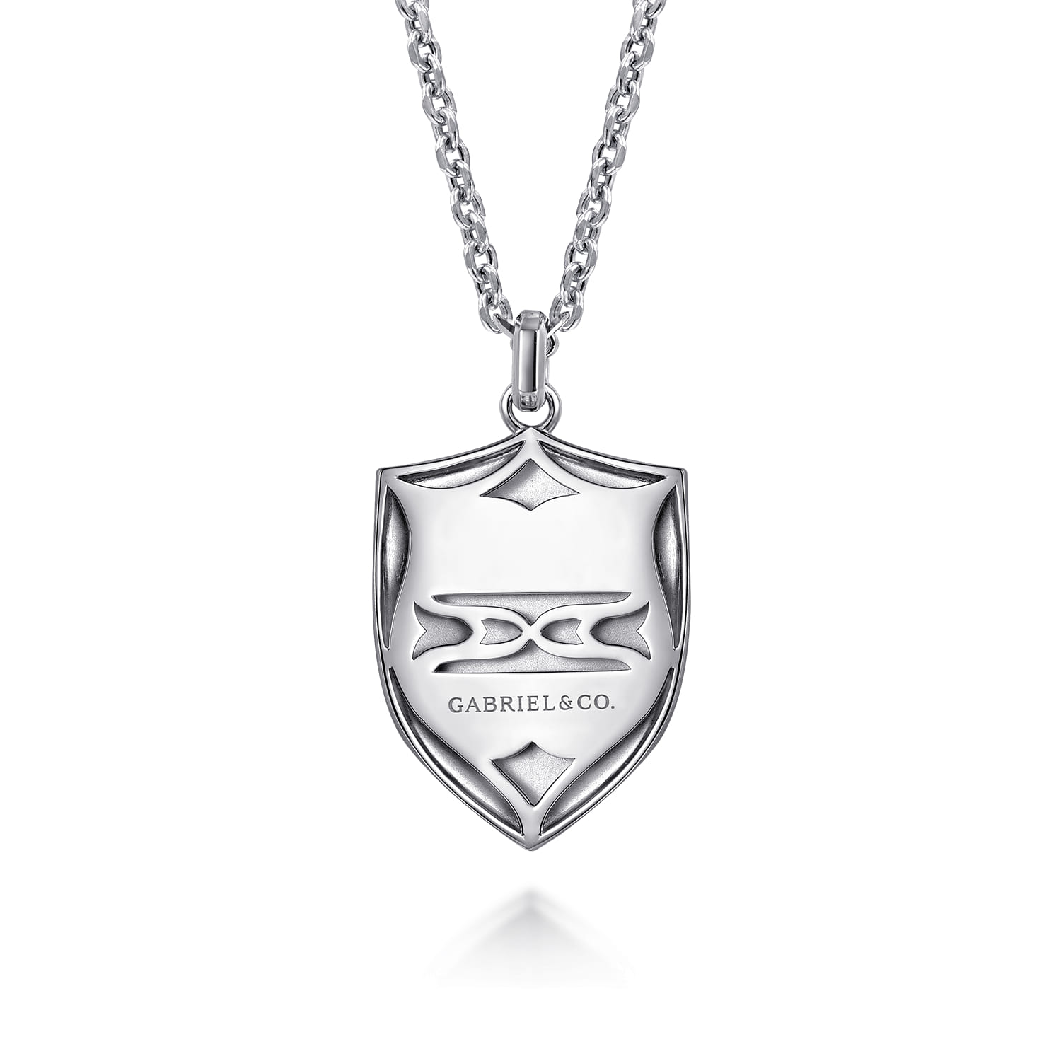 22 Inch 925 Sterling Silver St. Michael Dog Tag Pendant Necklace