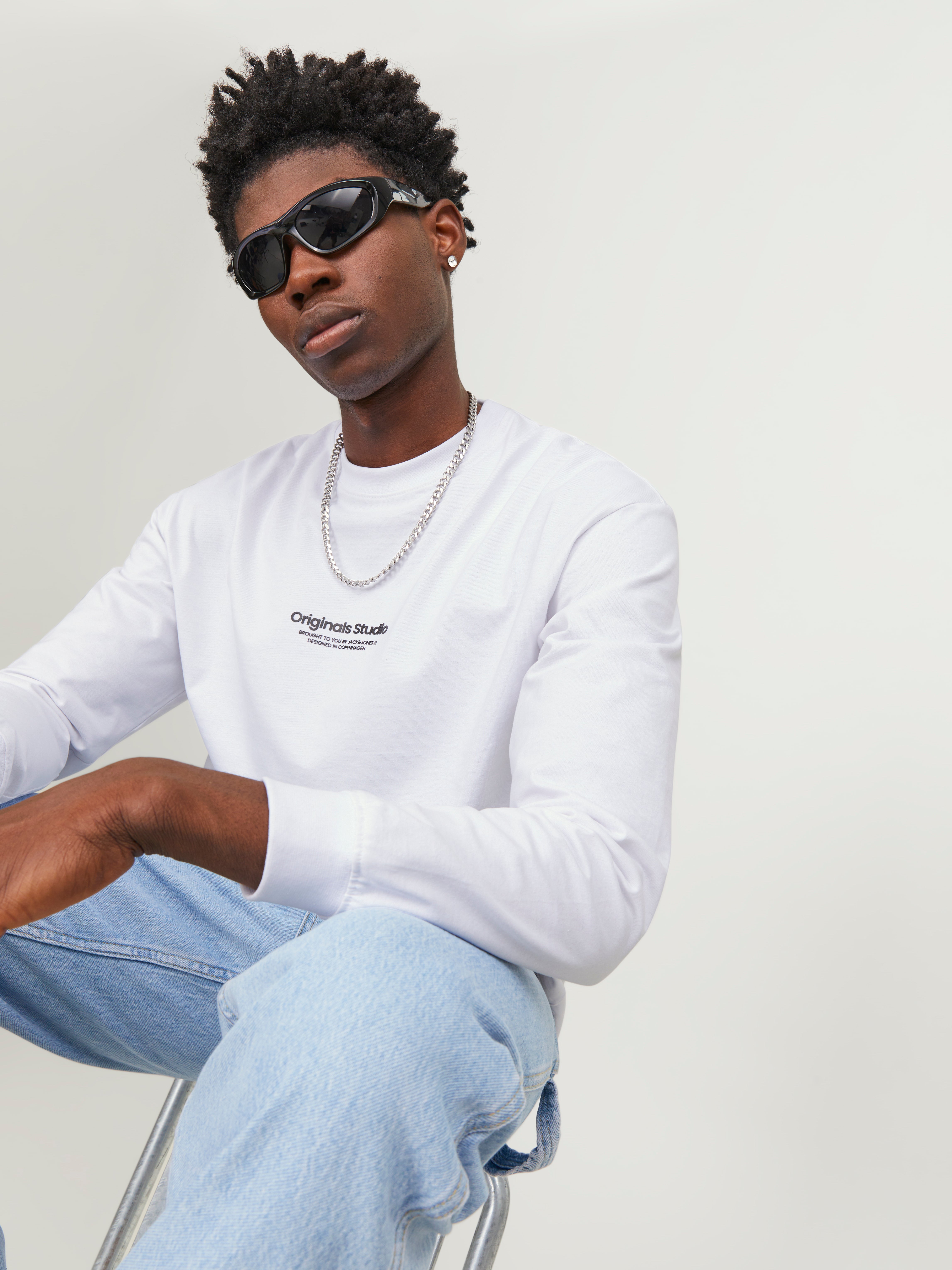 Printed Longsleeved T-shirt | White | Jack & Jones®