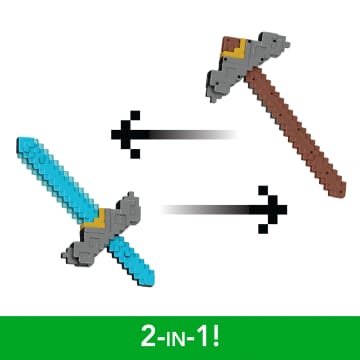 Minecraft Click and Switch Sword and Pickaxe Role-Play 2-in-1 Toy