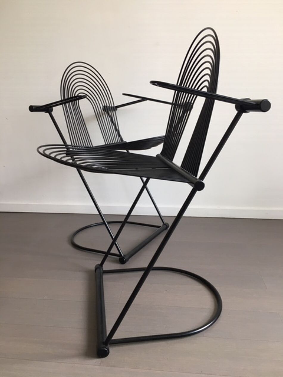 A SET OF 2 JUTTA & HERBERT OHL SWING CHAIR'S ROSENTHAL LÜBKE