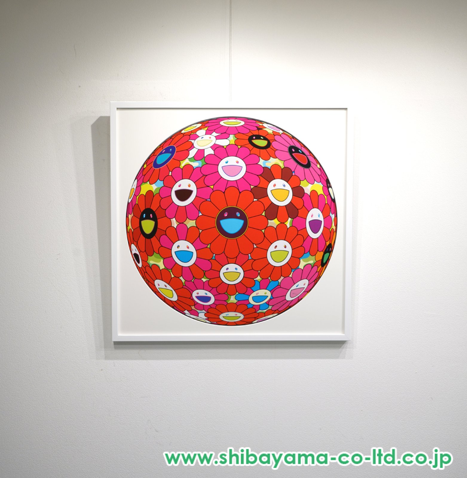 村上隆「フラワーボール(3D)レッド、ピンク、ブルー」オフセット