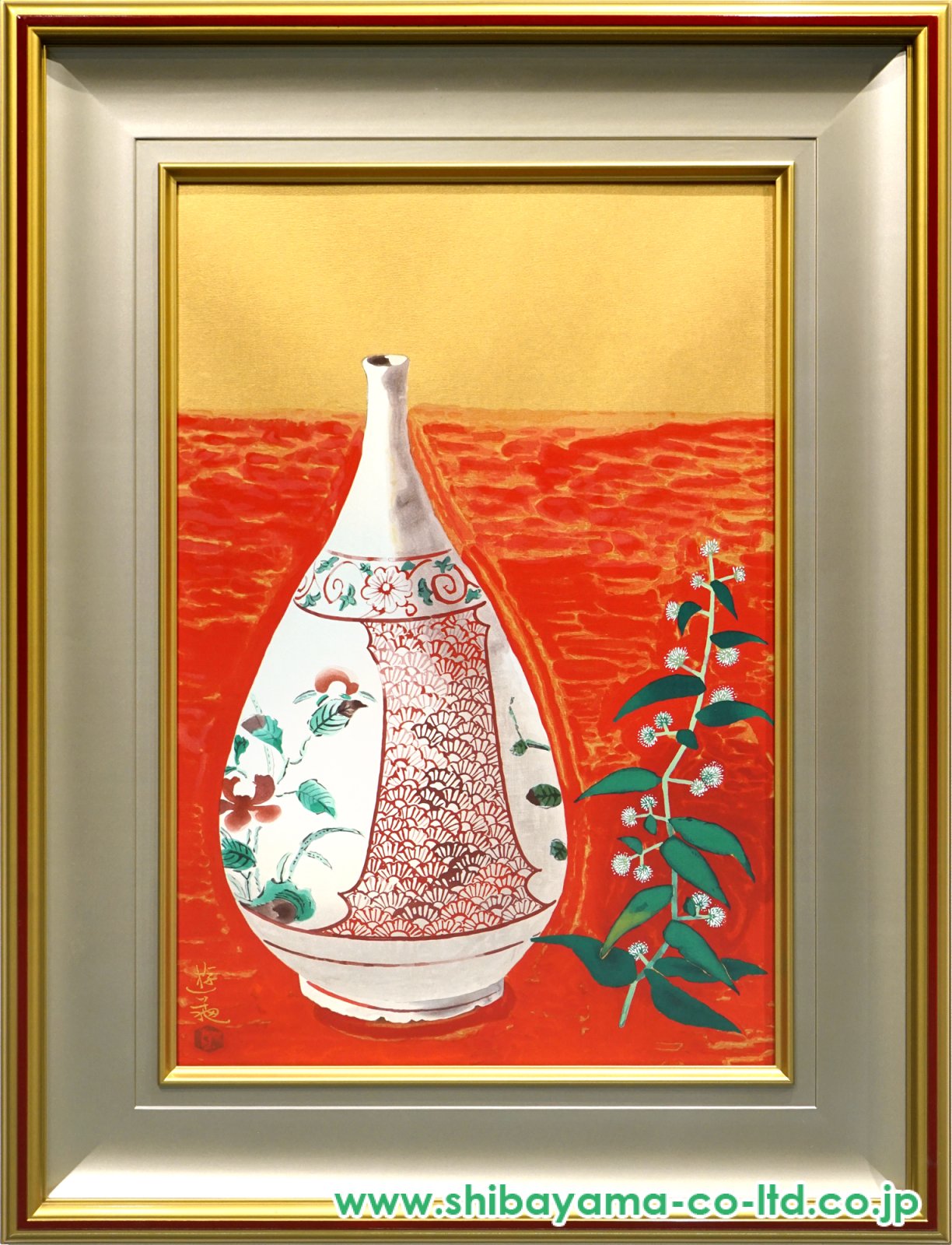 小倉遊亀「草と古九谷」木版画 :: 絵画買取・販売 - シバヤマ