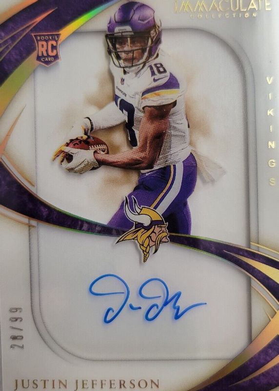 Justin Jefferson 2020 Immaculate #SS18 Immaculate Rookie Shadowbox