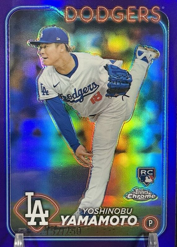 Yoshinobu Yamamoto 2024 Topps Chrome #18 Purple Refractor /250