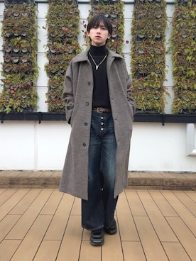 CLEL】Wool Blend Tech Melton Soutien Collar Coat / ウールブレンド