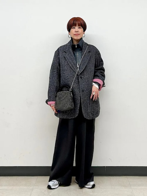 セール】SHIPS Primary Navy Label:ヘリンボーンツイード ジャケット