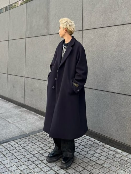 UNISEX》Super170s Prime-Over Melton Chesterfield Coat/プライム