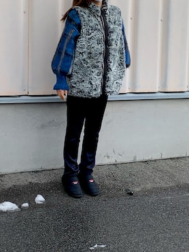 Ameri（アメリ）の「MOHAIR STRANGE CHECK KNIT（ニット/セーター