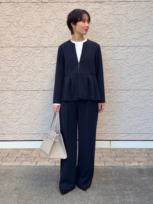 SHIPS Colors:ストレッチ ジョーゼット ペプラム ジャケット