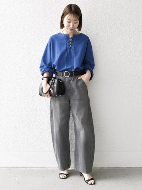 SHIPS any:〈洗濯機可能〉インレイ レースアップ ロングスリーブ プル