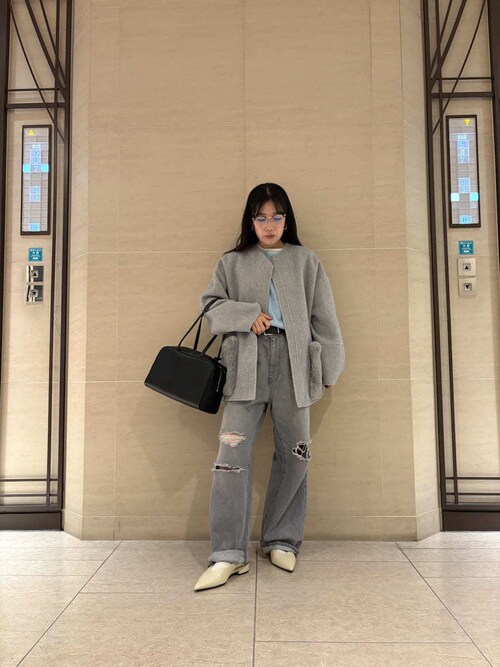 Mila Owen（ミラオーウェン） ニット セーター 配色ラインミドルゲージ