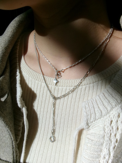 SILVER925 シェードコンビチェーンネックレス SV（ネックレス）｜TEN